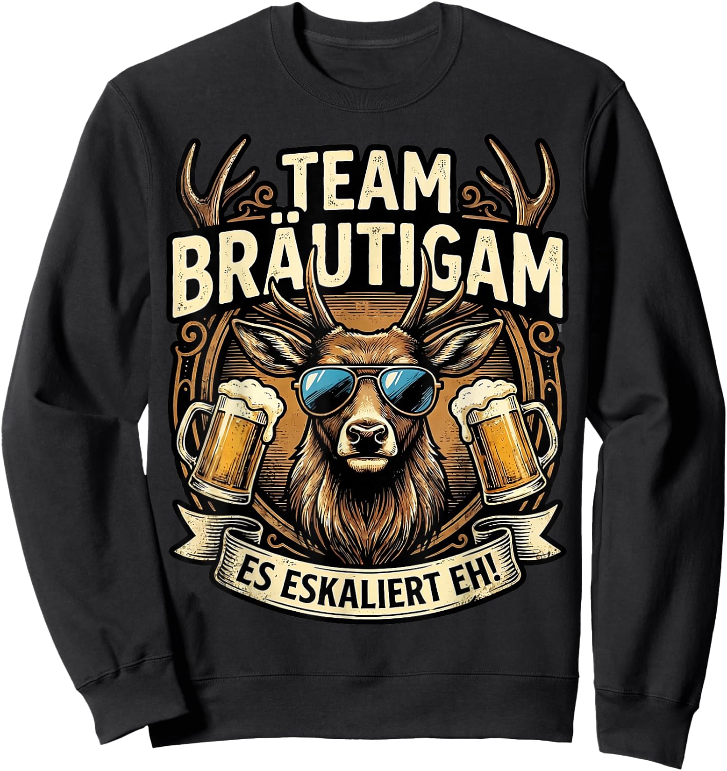 Junggesellenabschied Männer Polterabend Poltern JGA Sweatshirt - Sweatshirt | Black
