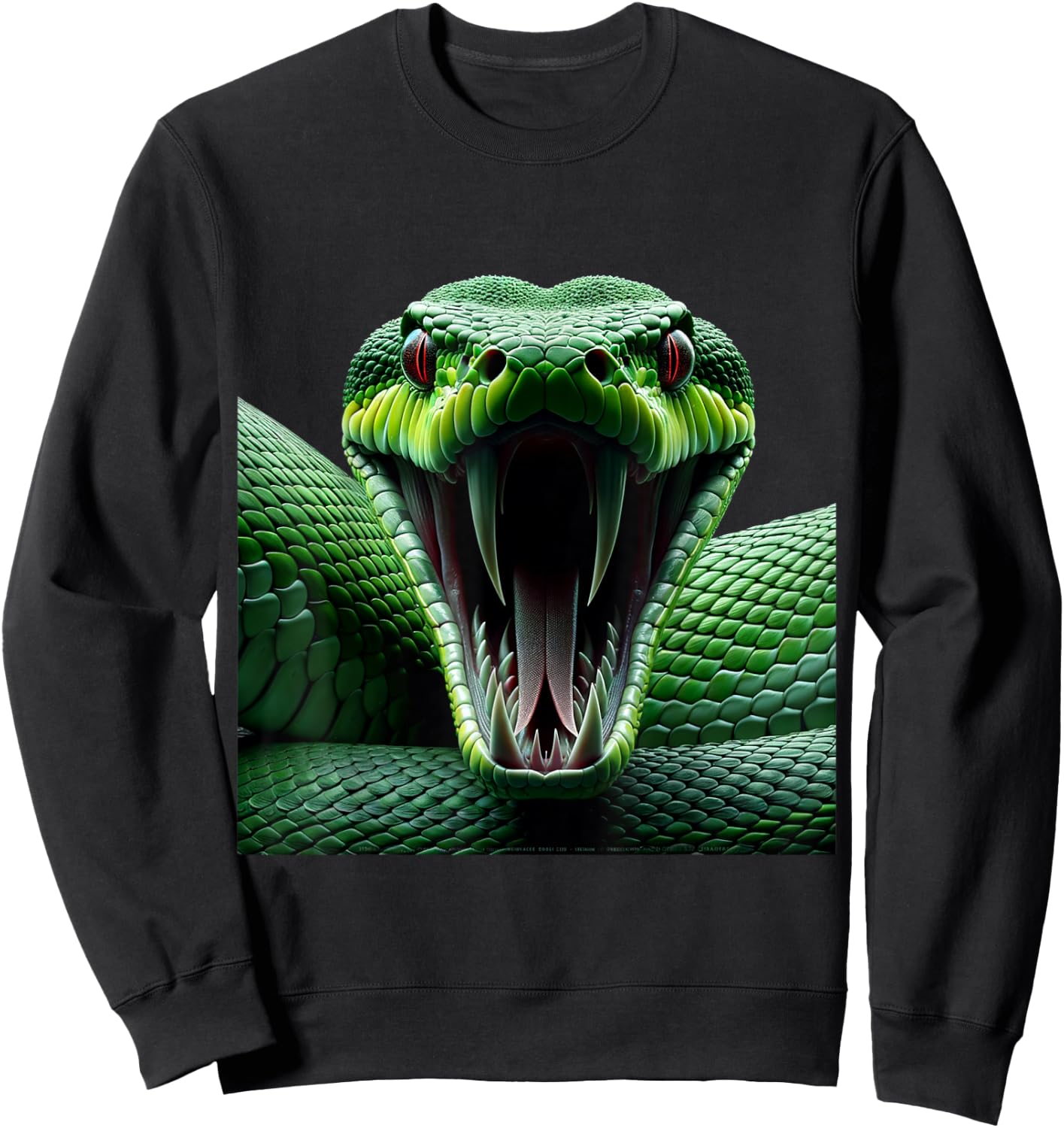 Green Anaconda Shirt Gothic Snake Venomous Serpent Reptile Sweatshirt - Sweatshirt | Black