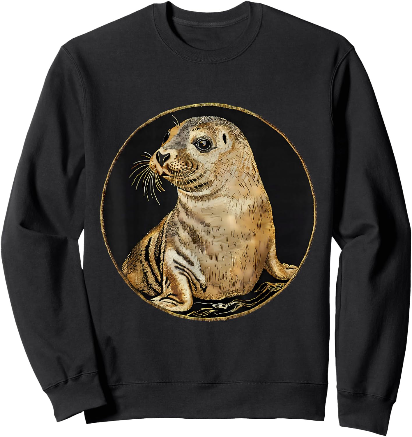 Seal Ocean Sea Animal Marine Mammal Motif Seal Lover Sweatshirt - Sweatshirt | Black