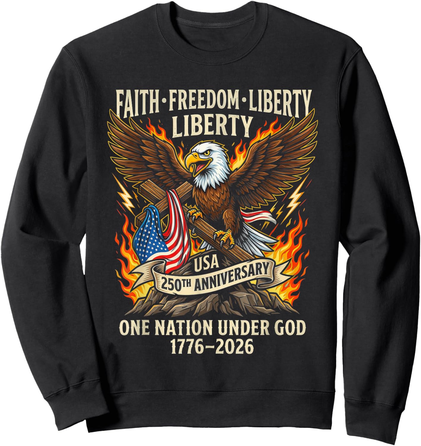 USA 250th Anniversary Sweatshirt - Sweatshirt | Black