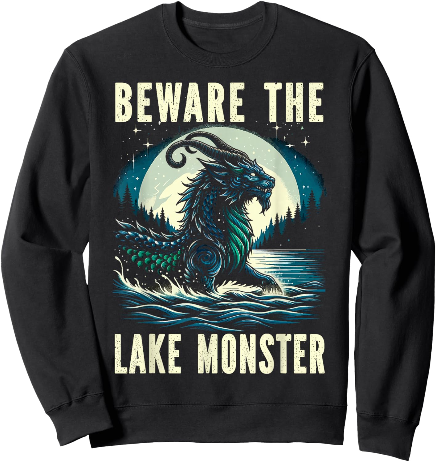 Mishipeshu Mythical Creature Cryptozoology Cryptid Sweatshirt - Sweatshirt | Black