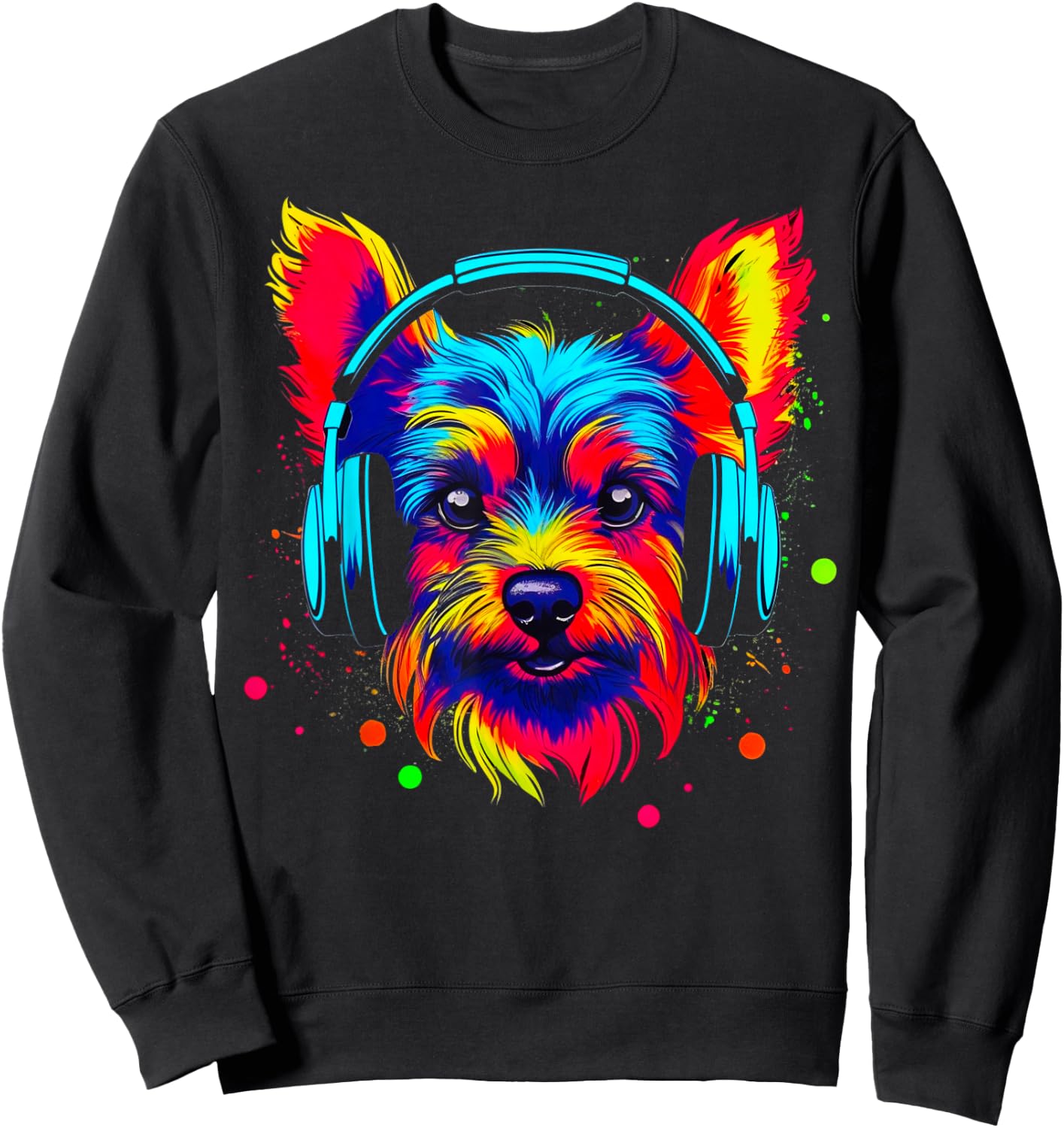 Yorkie Dog Yorkshire Terrier DJ Sweatshirt - Sweatshirt | Black