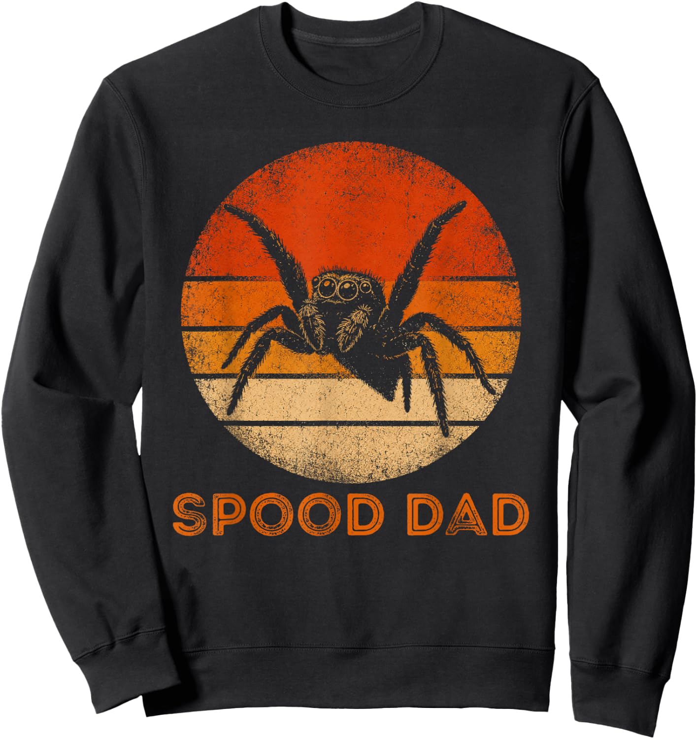 Spood Dad - Vintage Jumping Spider Sunset - Funny Sweatshirt - Sweatshirt | Black