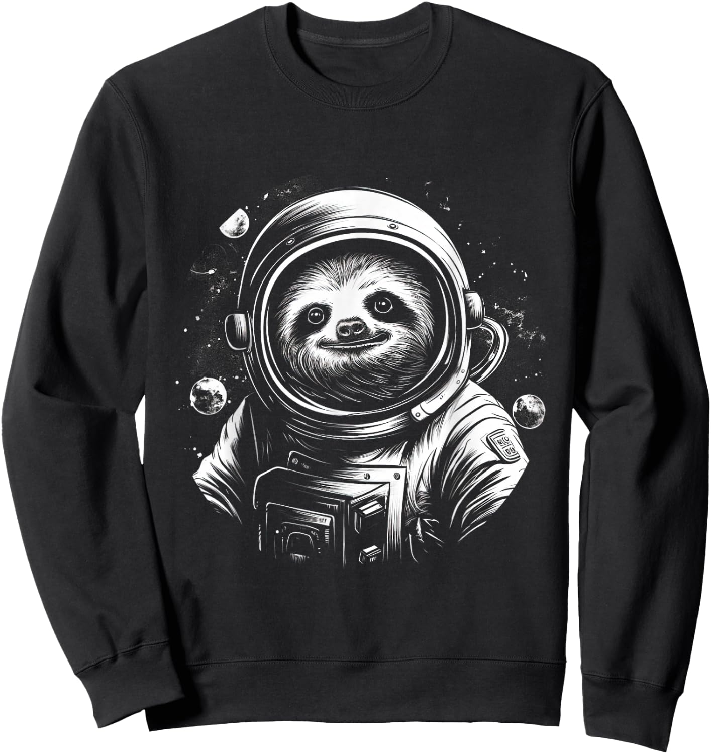 Iconic Sloth Astronaut in Astronautsuit in Space Sweatshirt - Sweatshirt | Black