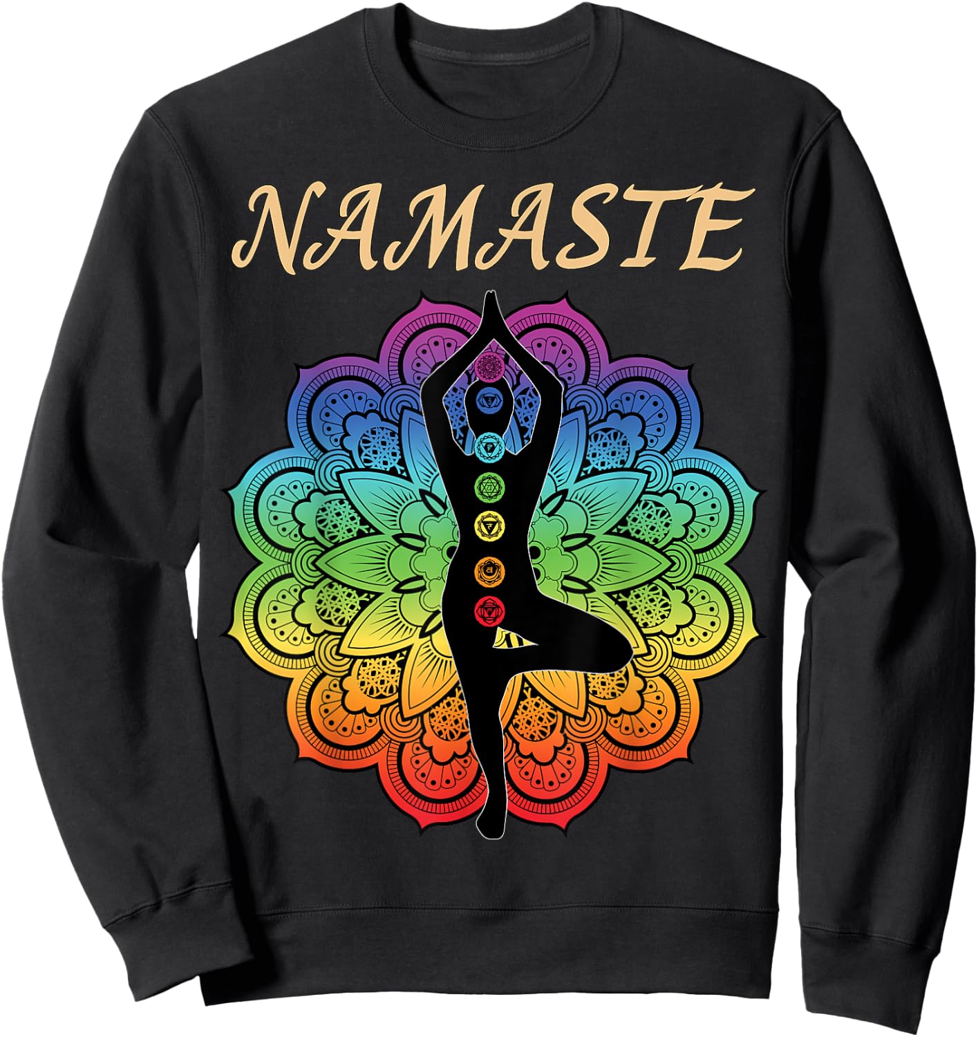 7 Chakra Namaste Reiki Kundalini Yoga Sweatshirt - Sweatshirt | Black