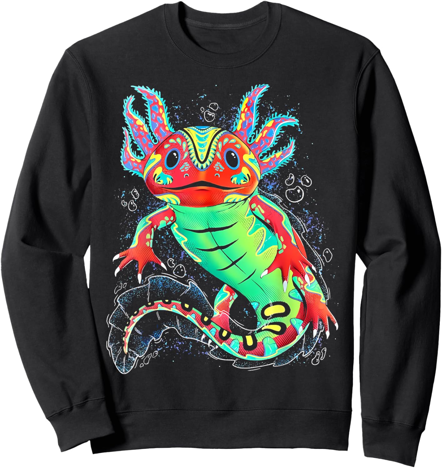 Axolotl Art Aztec Mexican Salamander Mexico Cinco De Mayo Sweatshirt - Sweatshirt | Black