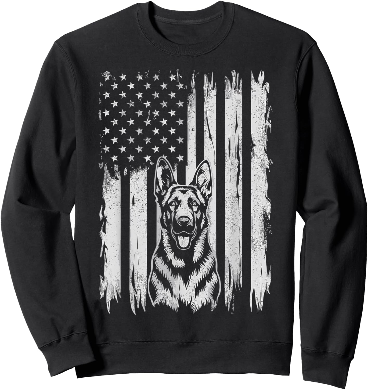 Patriotic German Shepherd 4th Of July Shepherd Sweatshirt - Sweatshirt | Black