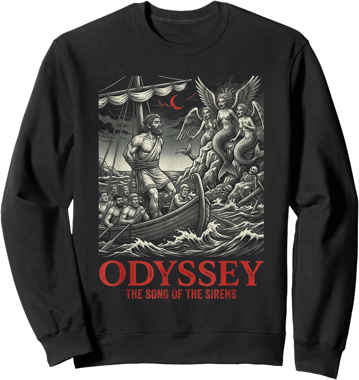 Odyssey Ancient Greek Mythology Siren Mermaid Song Sweatshirt - Sweatshirt | Black