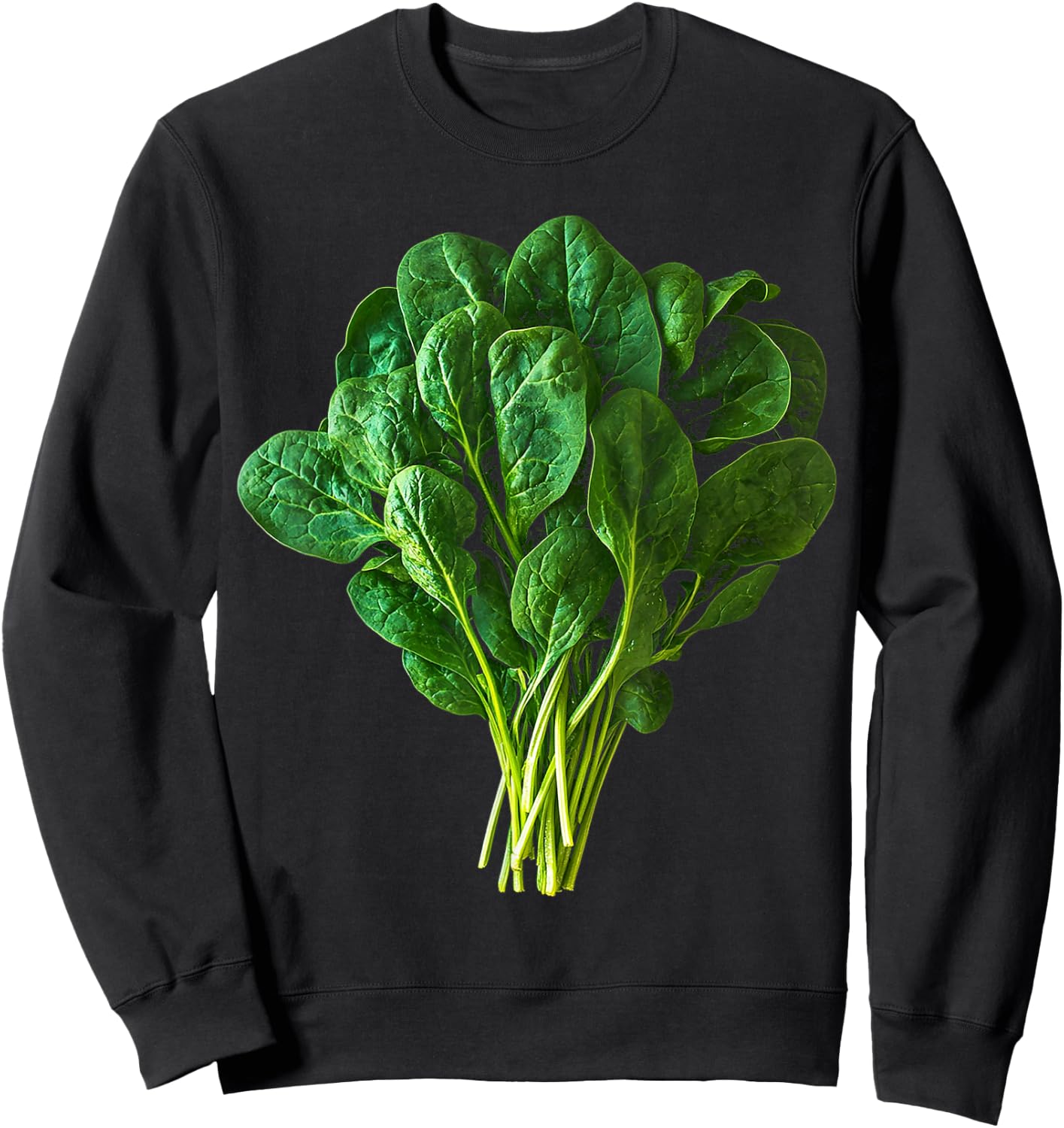 Spinach Spinach Pattern Illustration, Black, S Sweatshirt - Sweatshirt | Black