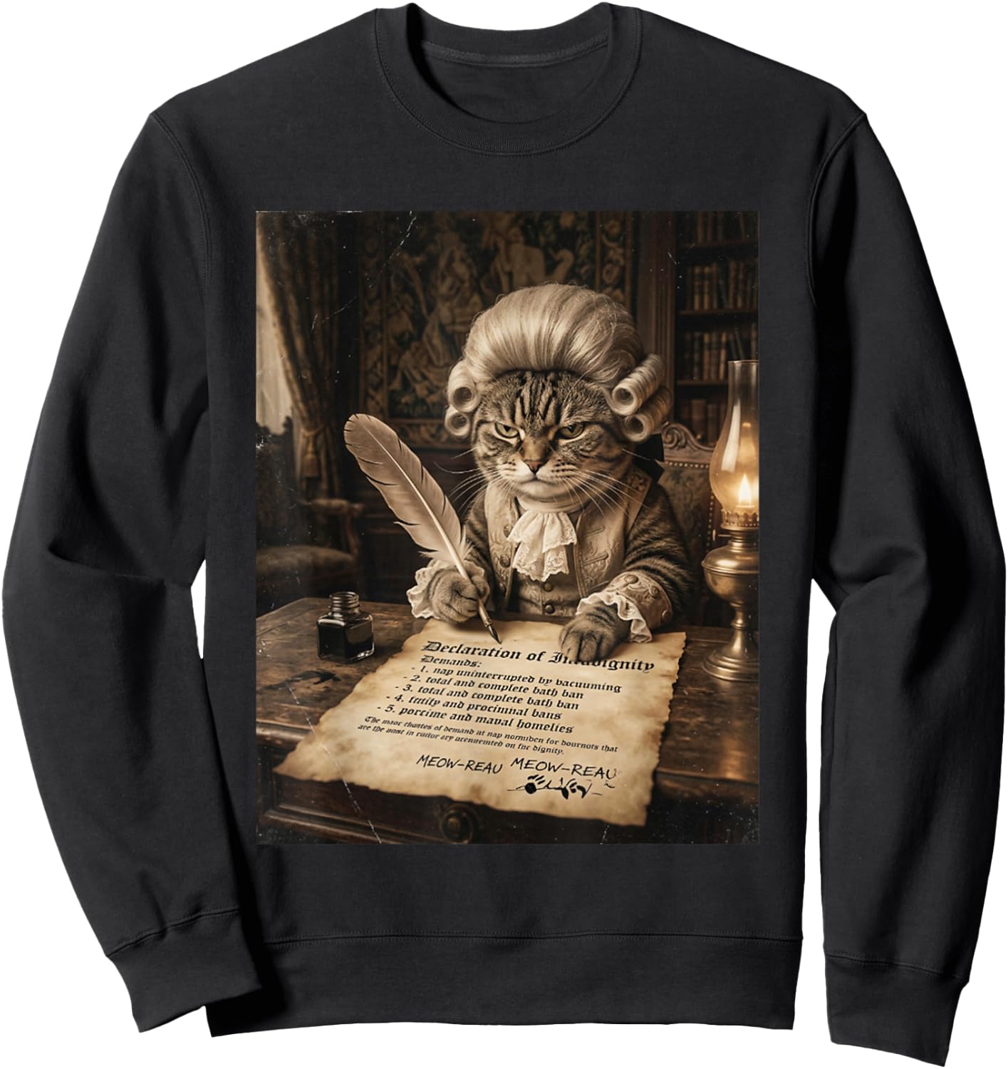 Cat Meme Funny Cat Lover Meme Humor Hilarious Cat Graphic Sweatshirt - Sweatshirt | Black