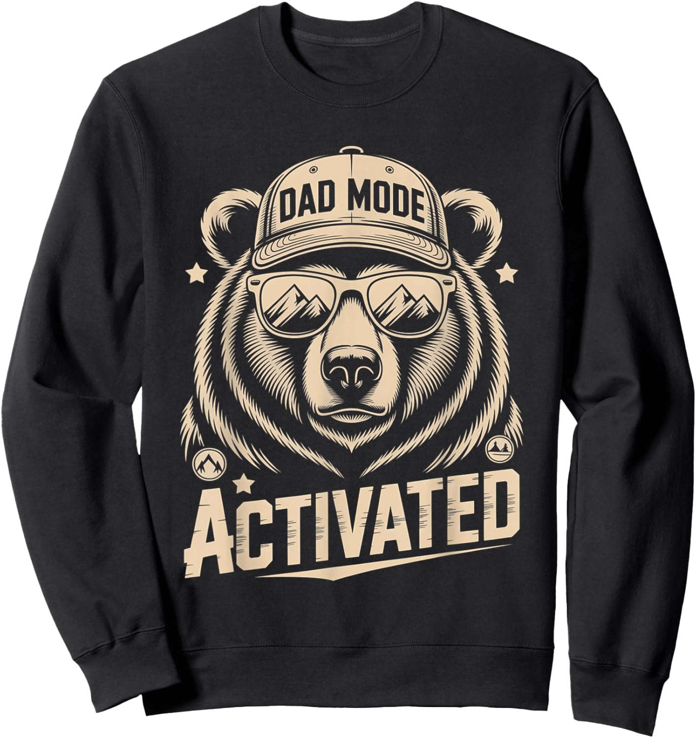 Cool Bear Dad Mode Activated Fathers Day Theme Sweatshirt - Sweatshirt | Black