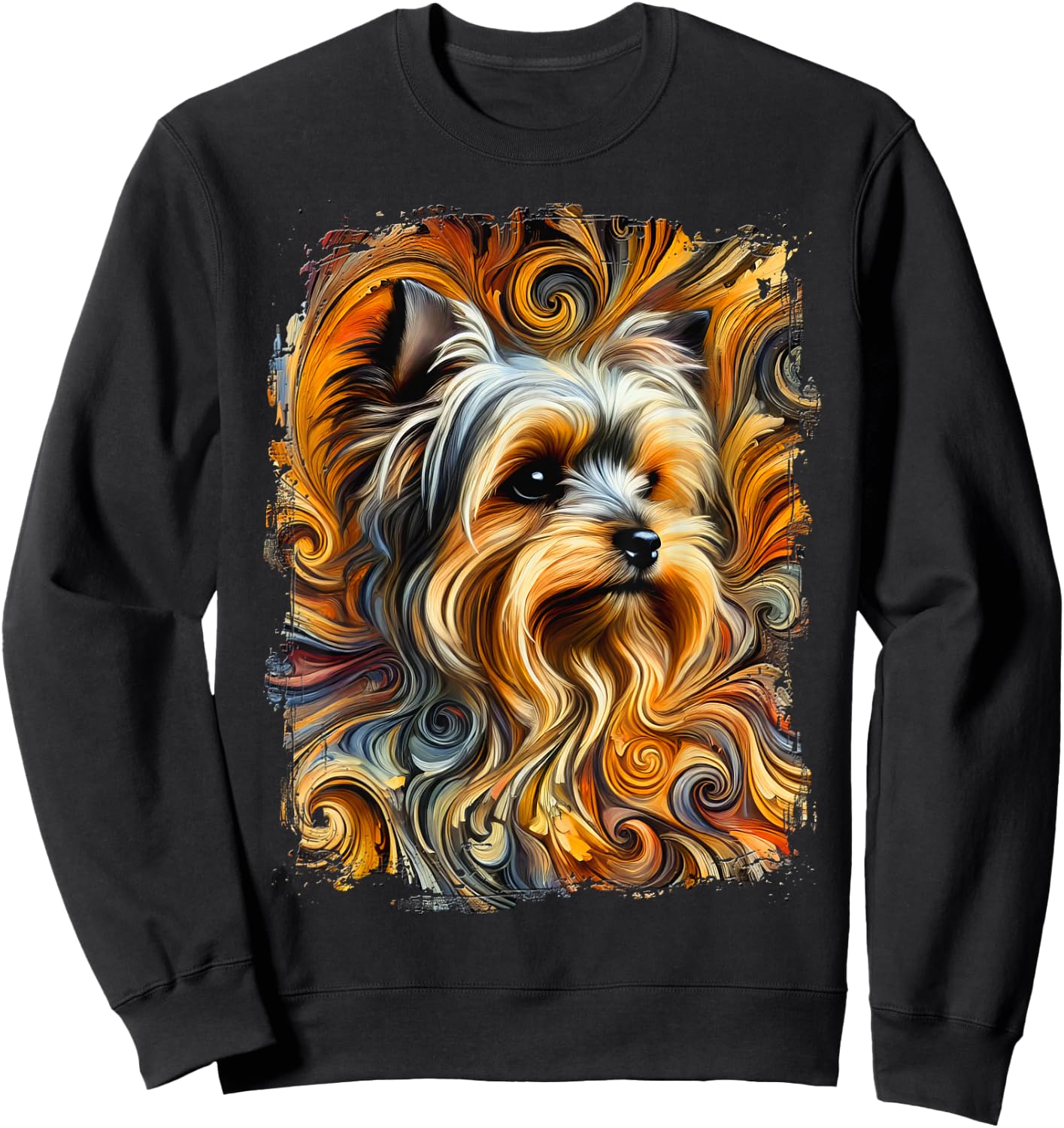 Cute Yorkshire Terrier Colourful Artwork Sweatshirt - Sweatshirt | Black