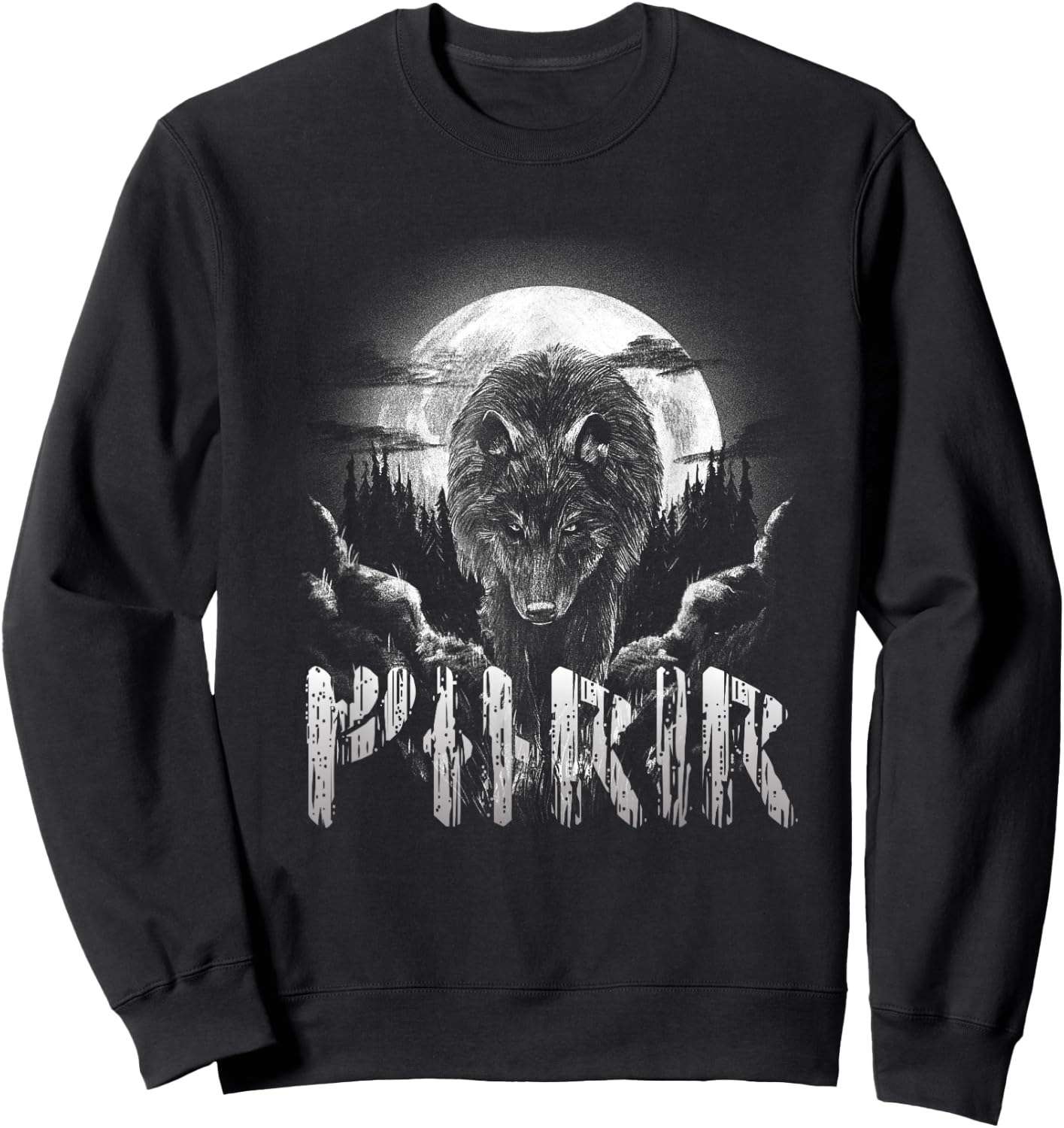 Wolf Fenris Wolf Fenrir Viking Valhalla Runes Germanic Sweatshirt - Sweatshirt | Black