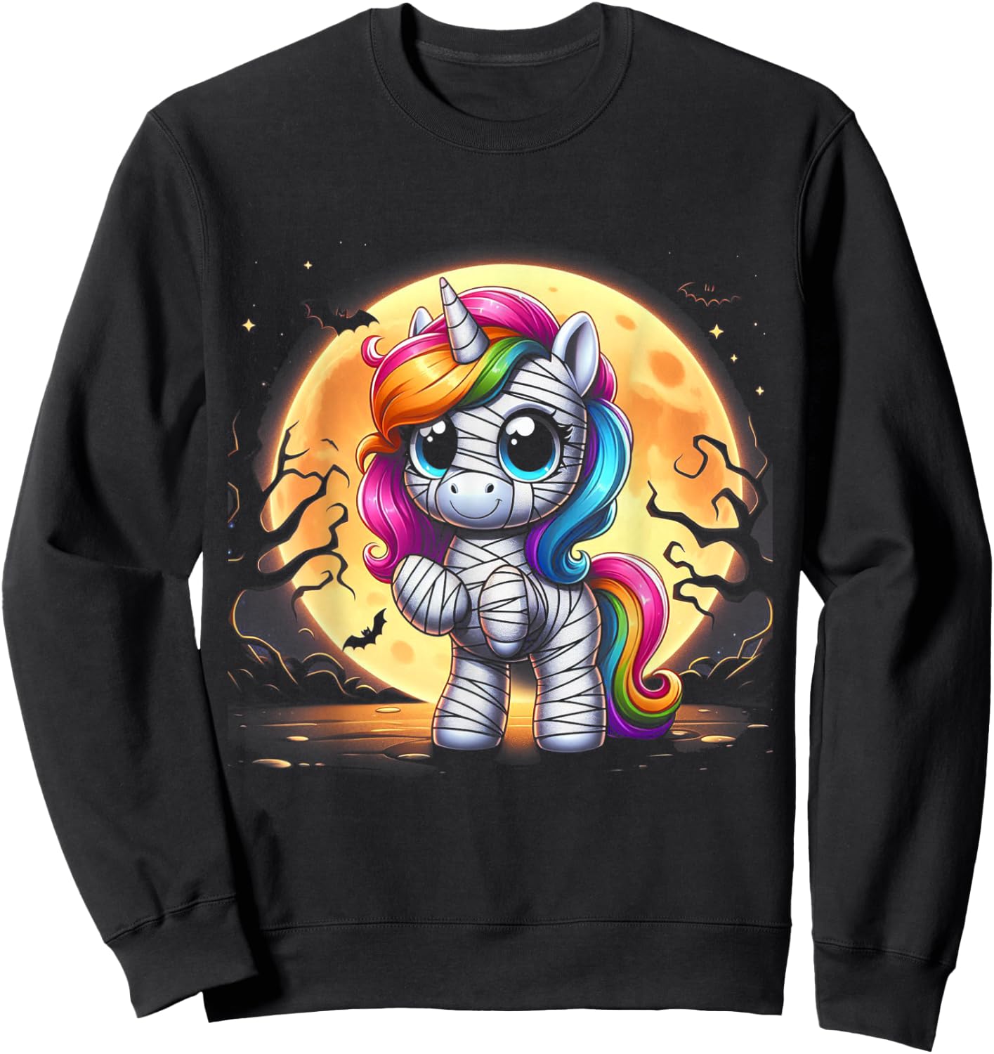 Mummy Unicorn Halloween Shirt Girls Unicorn Halloween Sweatshirt - Sweatshirt | Black