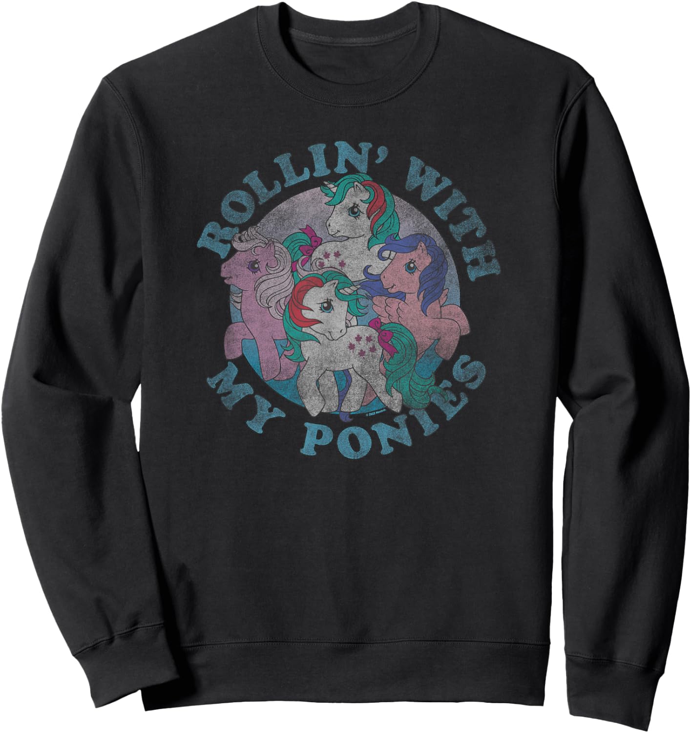 My Little Pony Retro Rollin' with My Ponies Classic Group Sweatshirt - Sweatshirt | Black