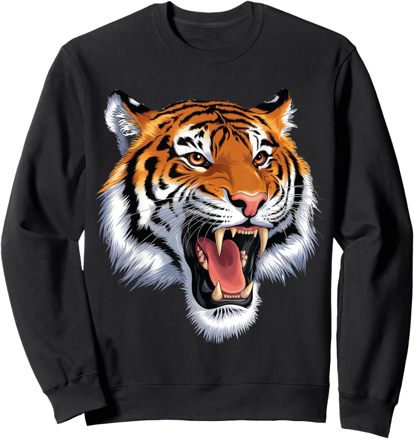 Tiger Roar Vintage Roaring Bengal Tiger Lovers Sweatshirt - Sweatshirt | Black
