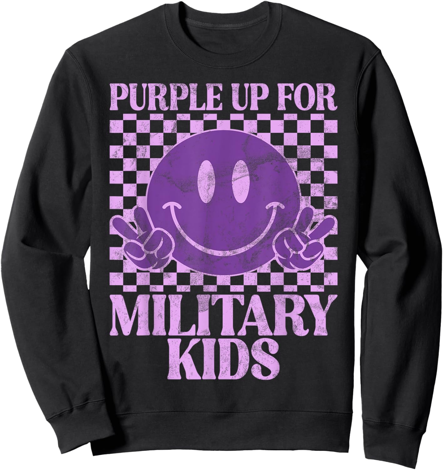 Purple Up For Military Kids, Militärkind, Violett Sweatshirt - Sweatshirt | Black
