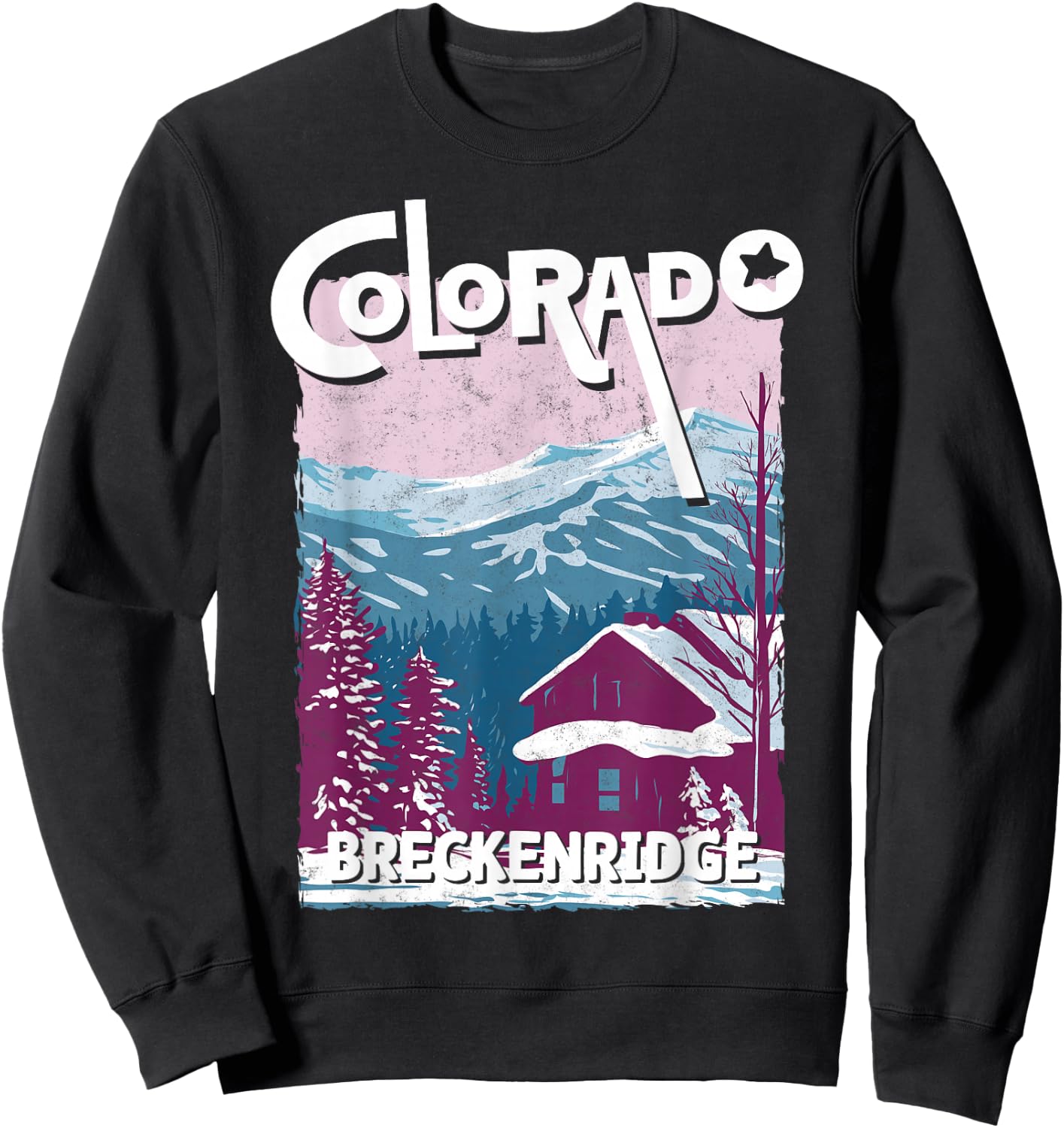 Breckenridge Colorado Mountain State Rocky Mountains Skiing Sweatshirt - Sweatshirt | Black