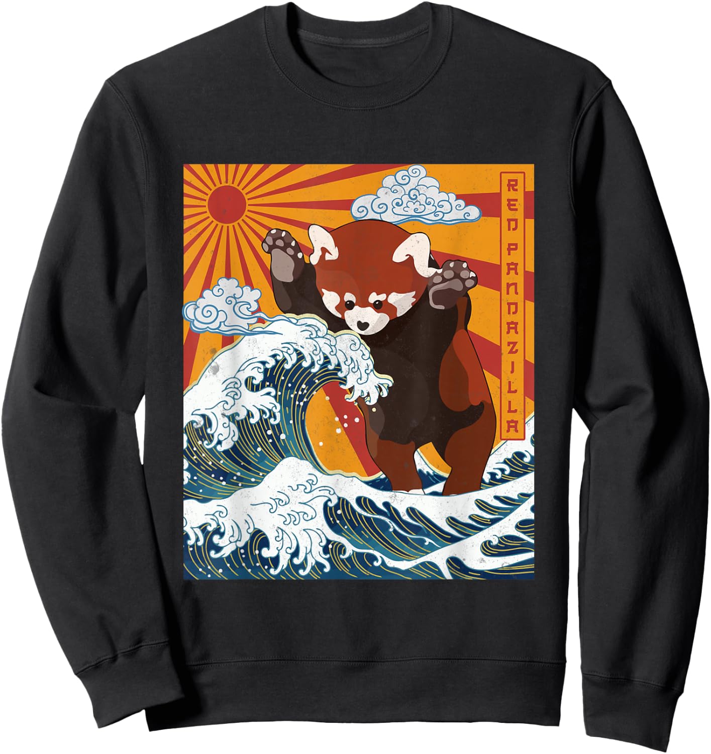 Vintage RedPanda lover - Funny Kawaii Red Pandazilla Sweatshirt - Sweatshirt | Black