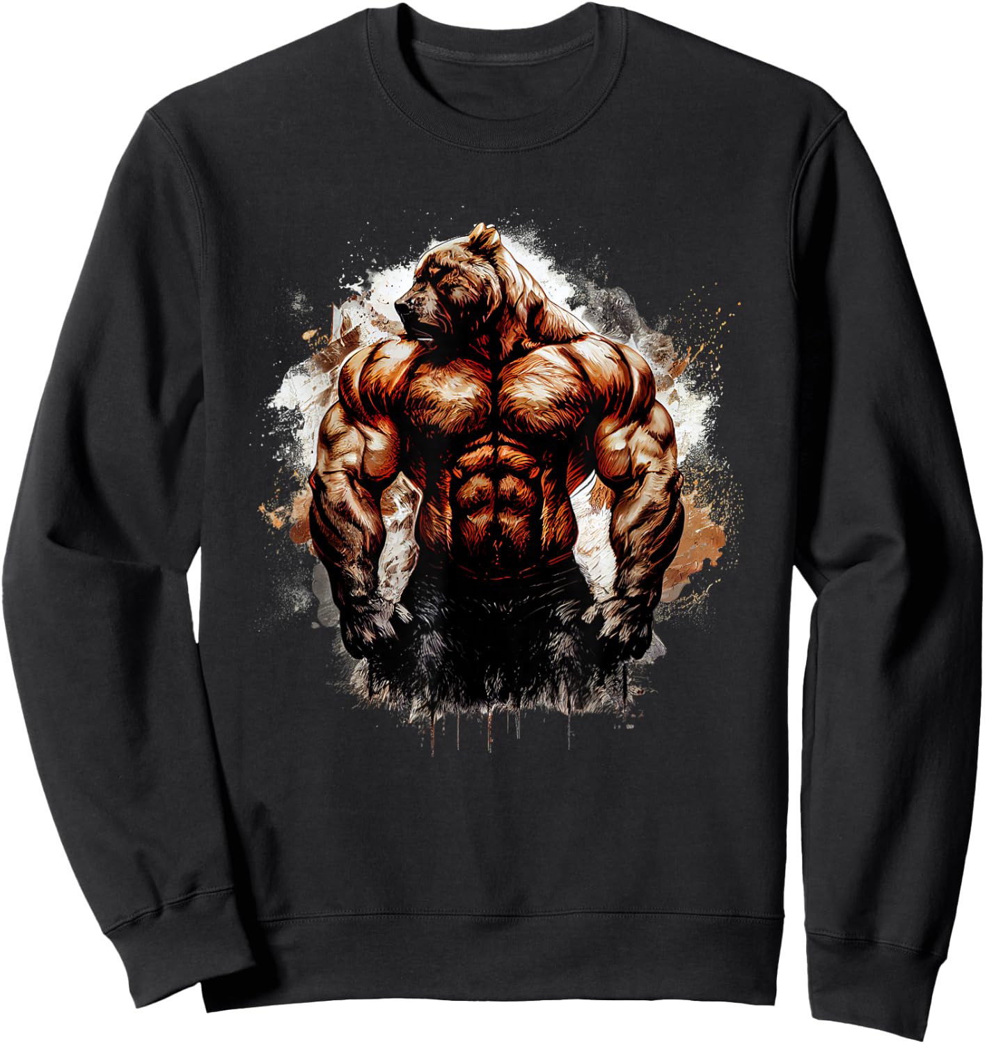 Grizzly Bear Gym Wear Bodybuilding Trainingsmotivation Sweatshirt - Sweatshirt | Black