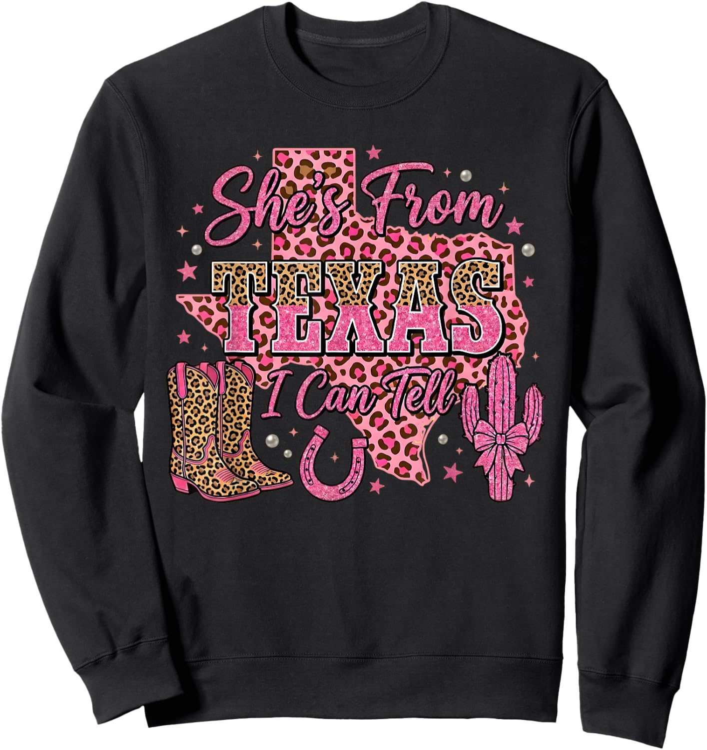 She's from Texas I Can Tell Retro Vintage Texas's Girl Roots Sweatshirt - Sweatshirt | Black