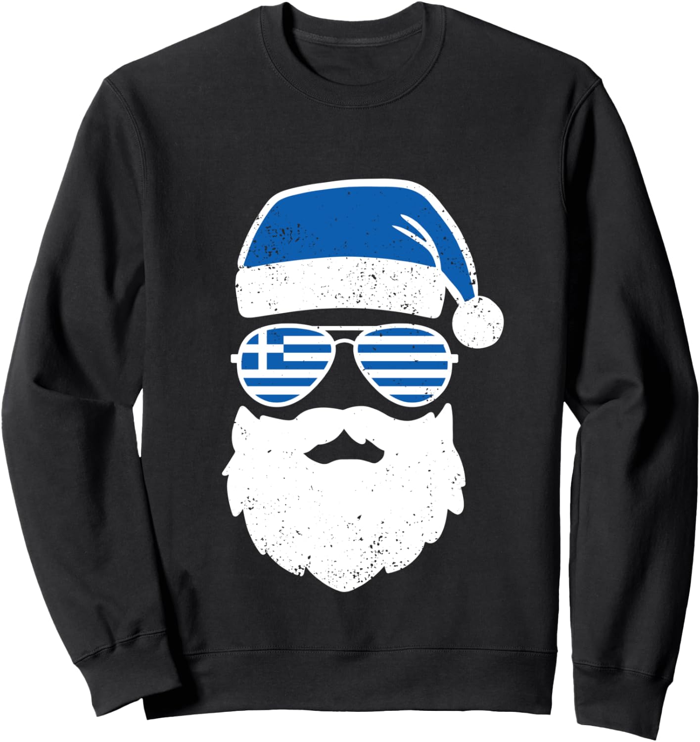Greek Orthodox Christmas Santa Claus Greece Flag Greek Sweatshirt - Sweatshirt | Black