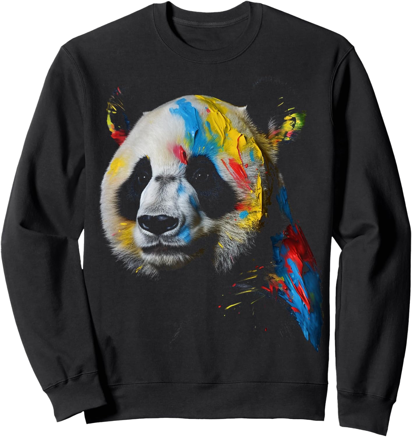 Großer Panda bunt Tier Panda Bär Zoo Kunst Panda Sweatshirt - Sweatshirt | Black