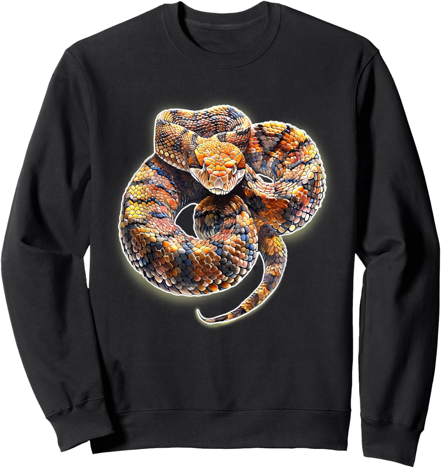 Cottonmouth Snake Serpent Realistic Sweatshirt - Sweatshirt | Black