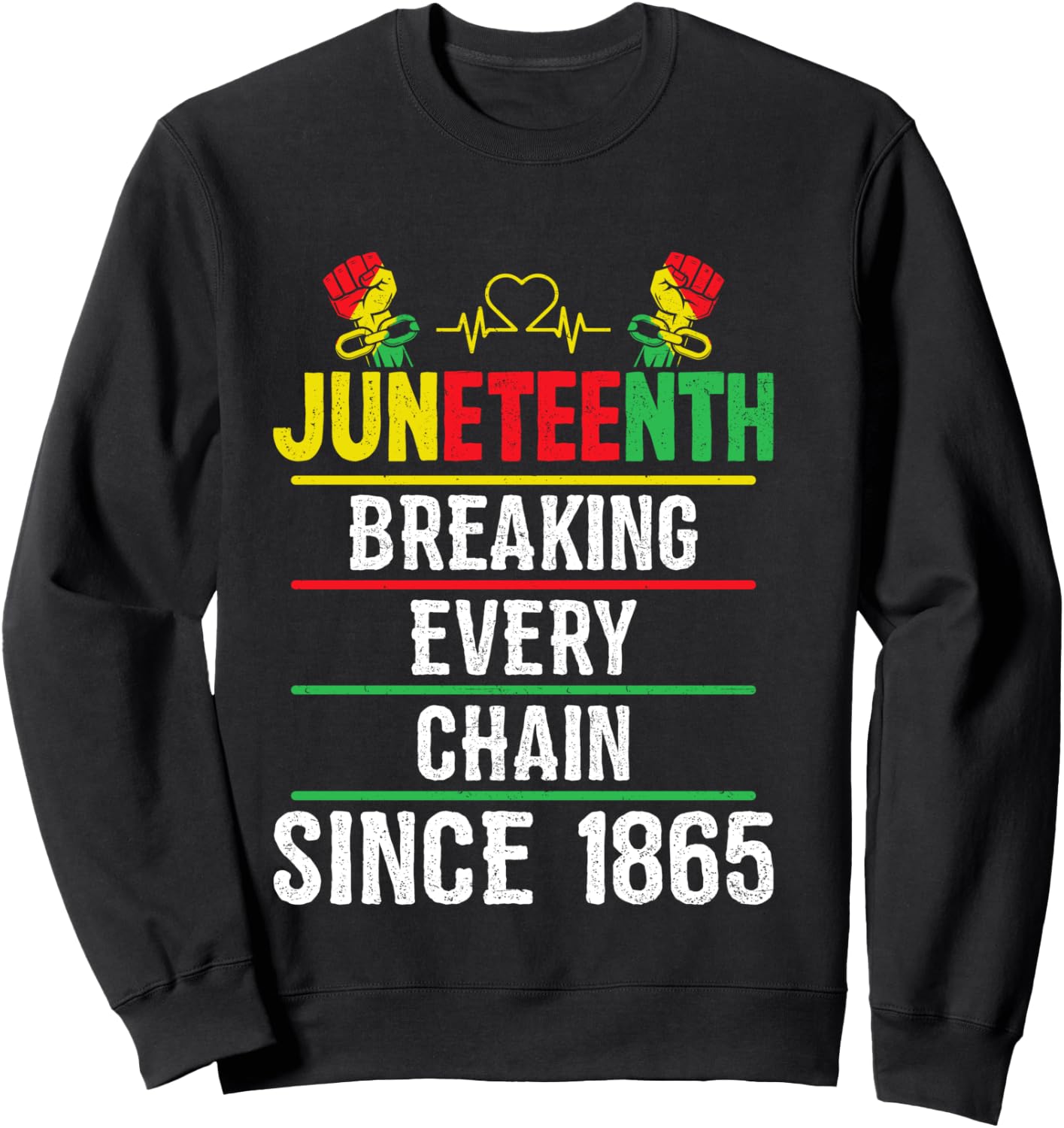 Breaking Every Chain Since 1865 Women Men Juneteenth Freedom Sweatshirt - Sweatshirt | Black