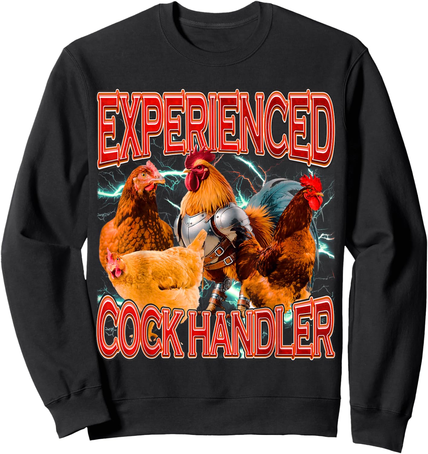 Funny Sarcastic Sayings Experienced Cock Handler Dank Meme Sweatshirt - Sweatshirt | Black