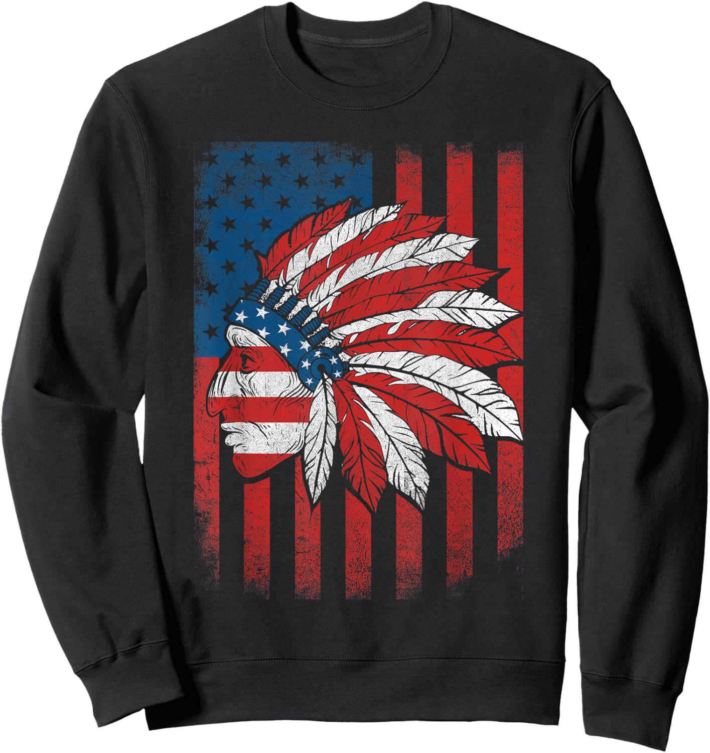 Native American Flag - USA Cherokee Indigenous People Indian Kids Men Sweatshirt - Sweatshirt | Black