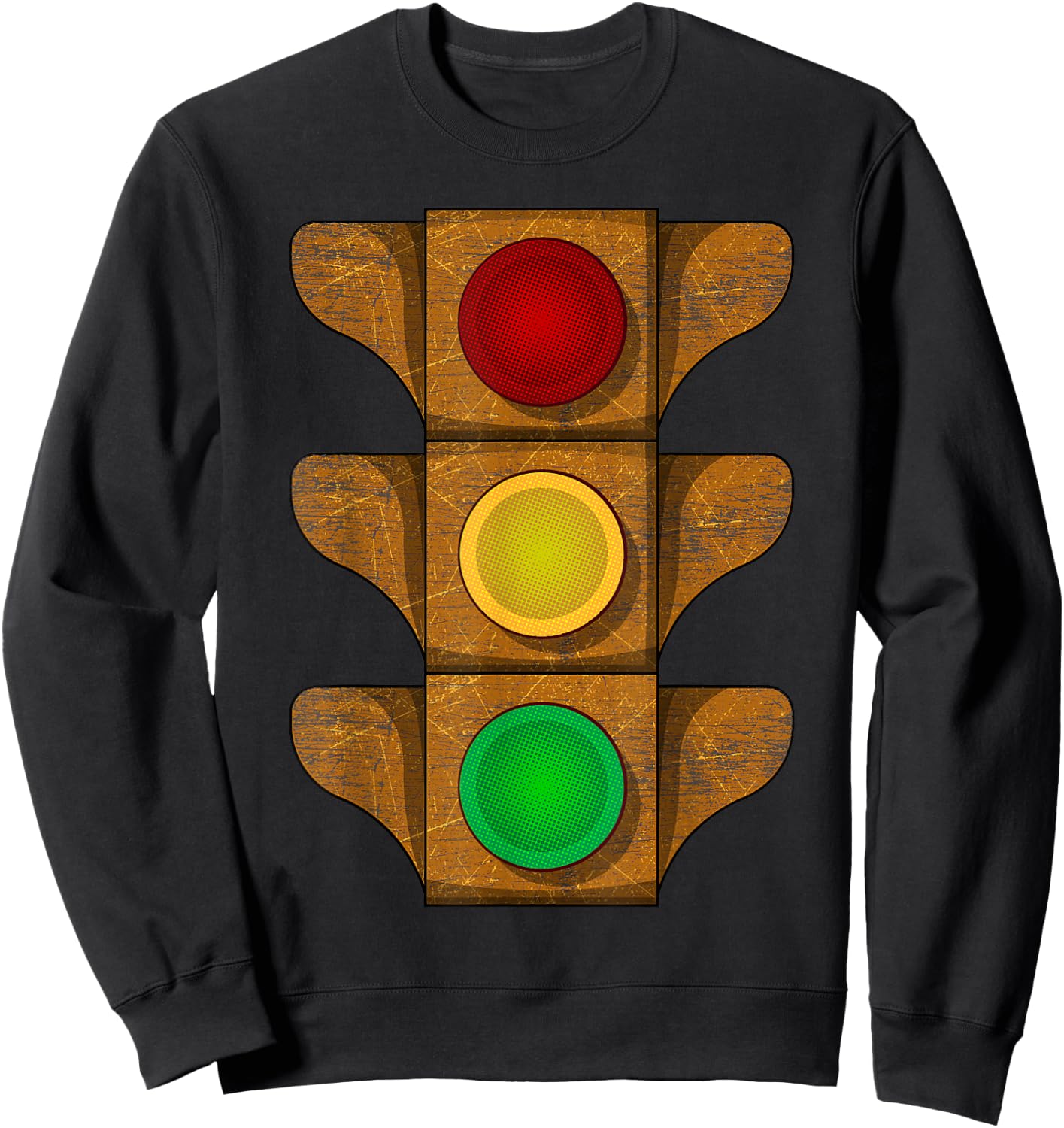 Traffic Light Vintage Rusty Stoplight Stop Go Caution Signal Sweatshirt - Sweatshirt | Black