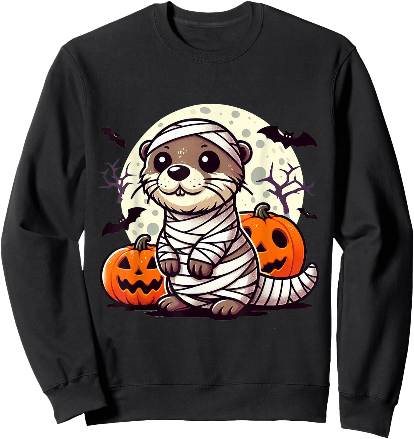 spooky Otter mummy Sweatshirt - Sweatshirt | Black