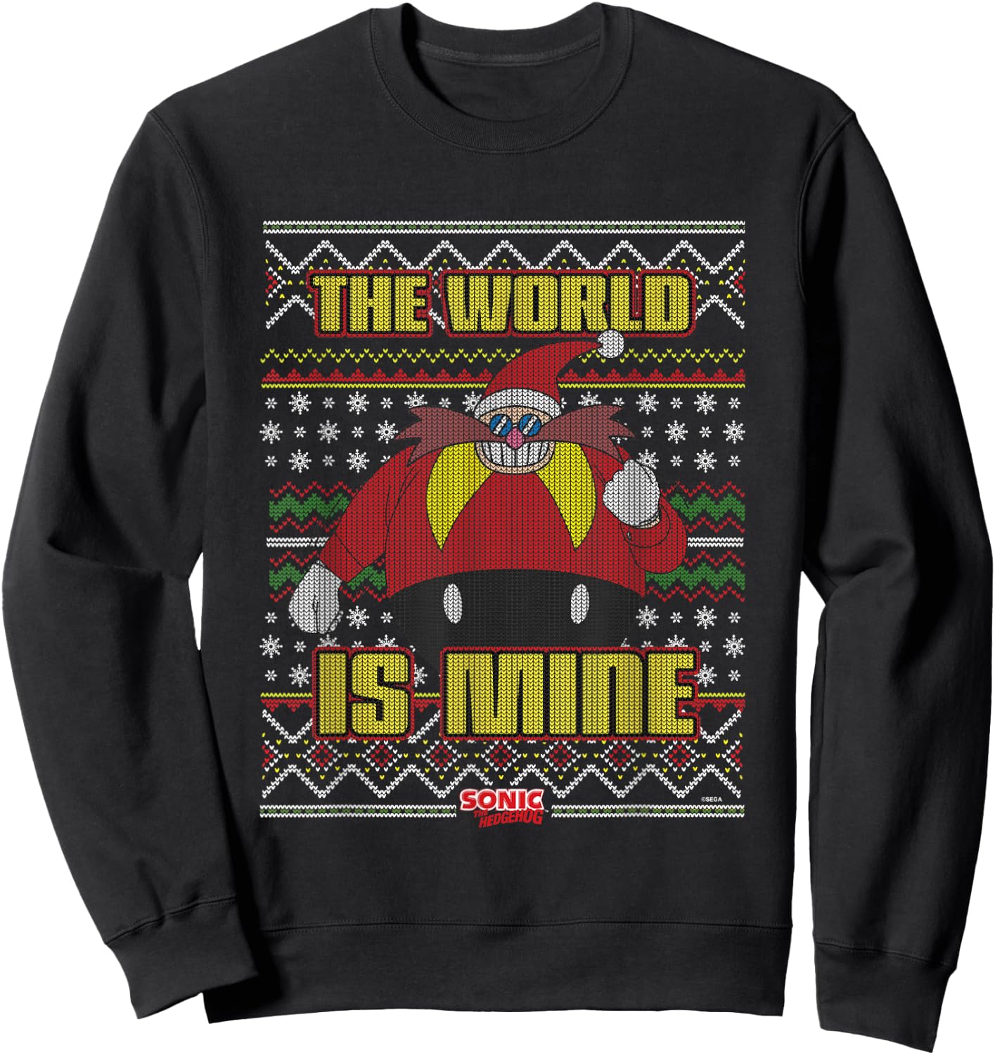 Sonic The Hedgehog Christmas Doctor Eggman Ugly Sweater Sweatshirt - Sweatshirt | Black