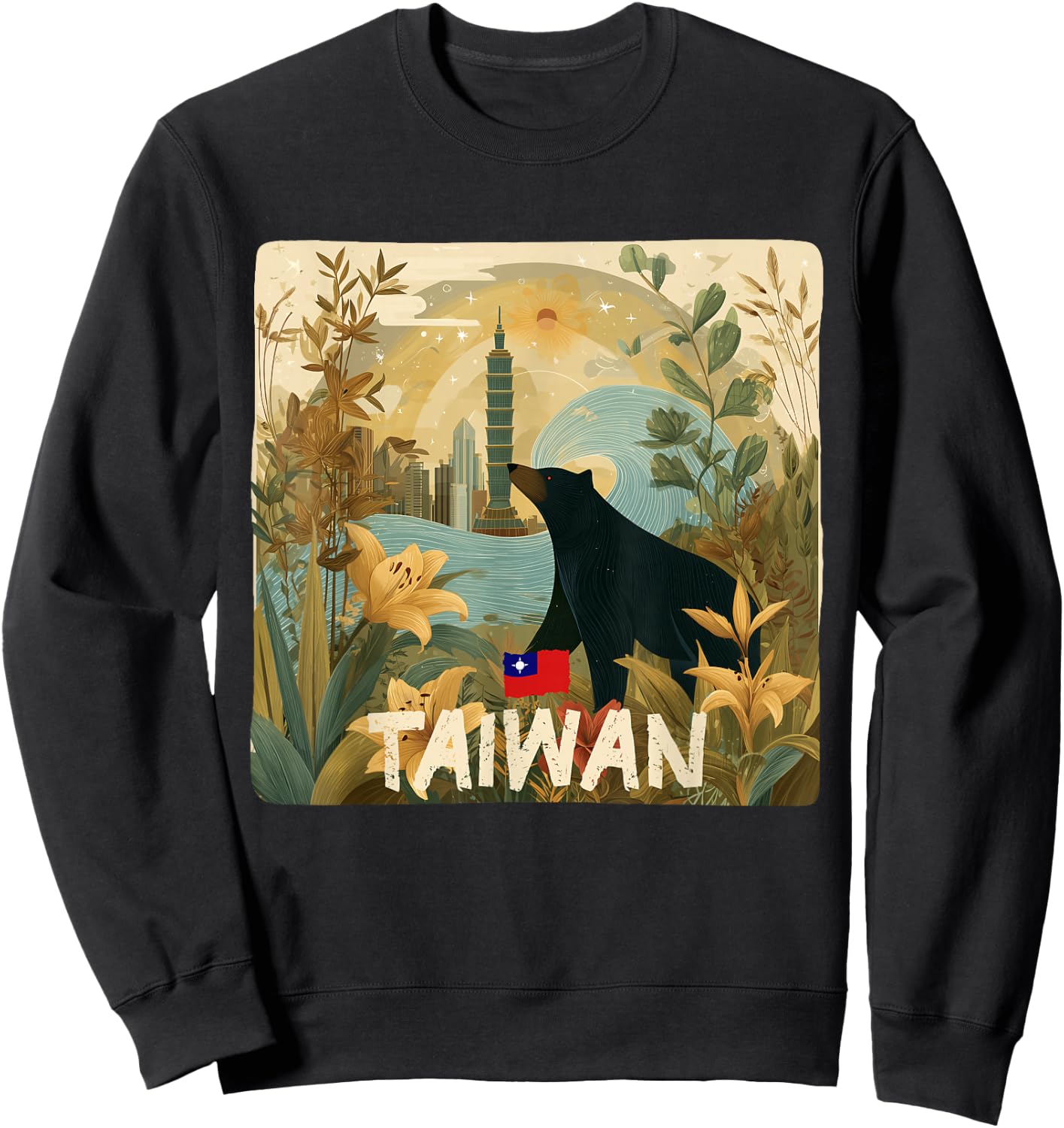 Stunning Taiwan Animal and Nature Graphic for Adults and Kids Sweatshirt - Sweatshirt | Black