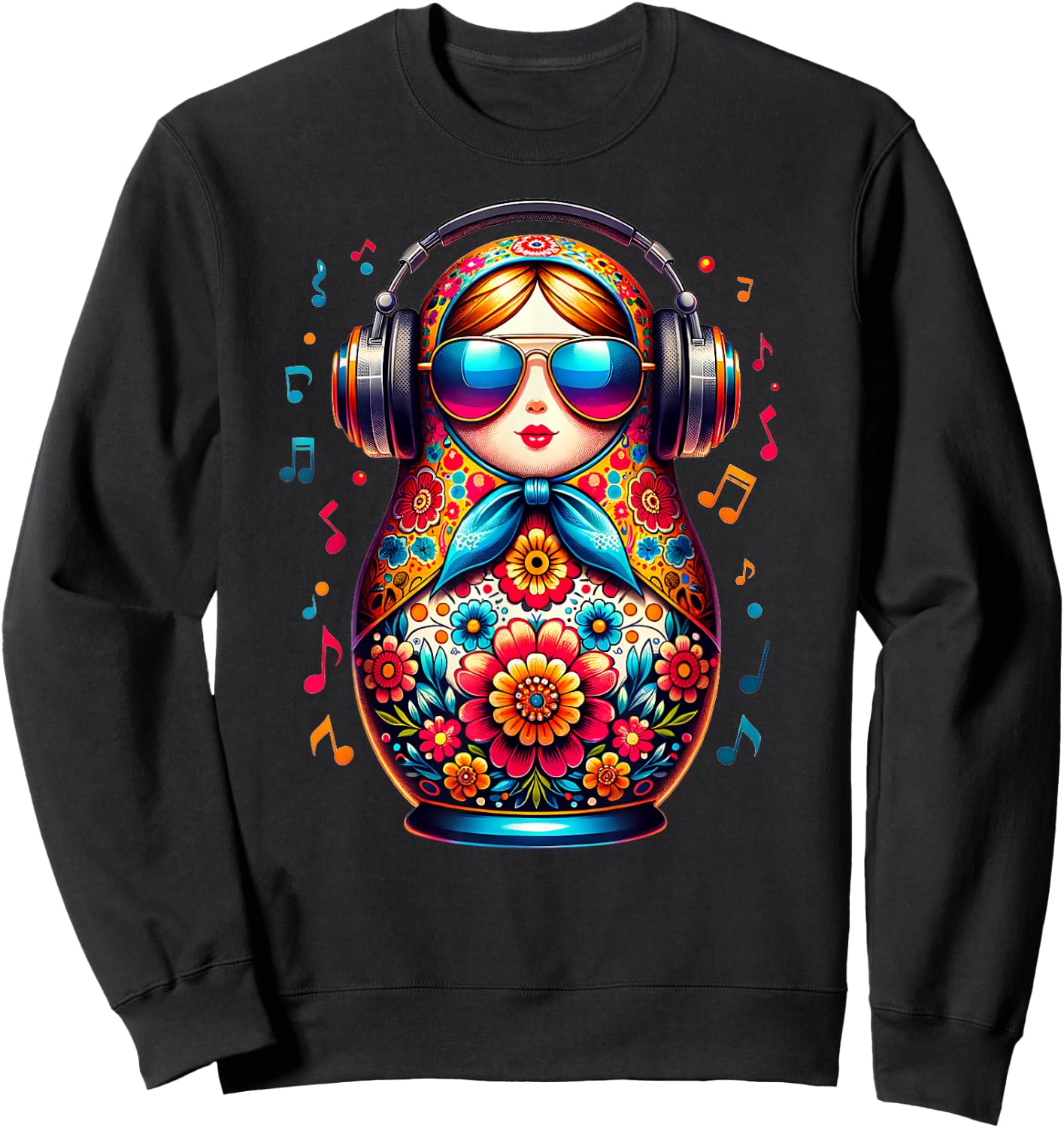 Russian Matroschka Musik Russland Russische Matrjoschka Sweatshirt - Sweatshirt | Black