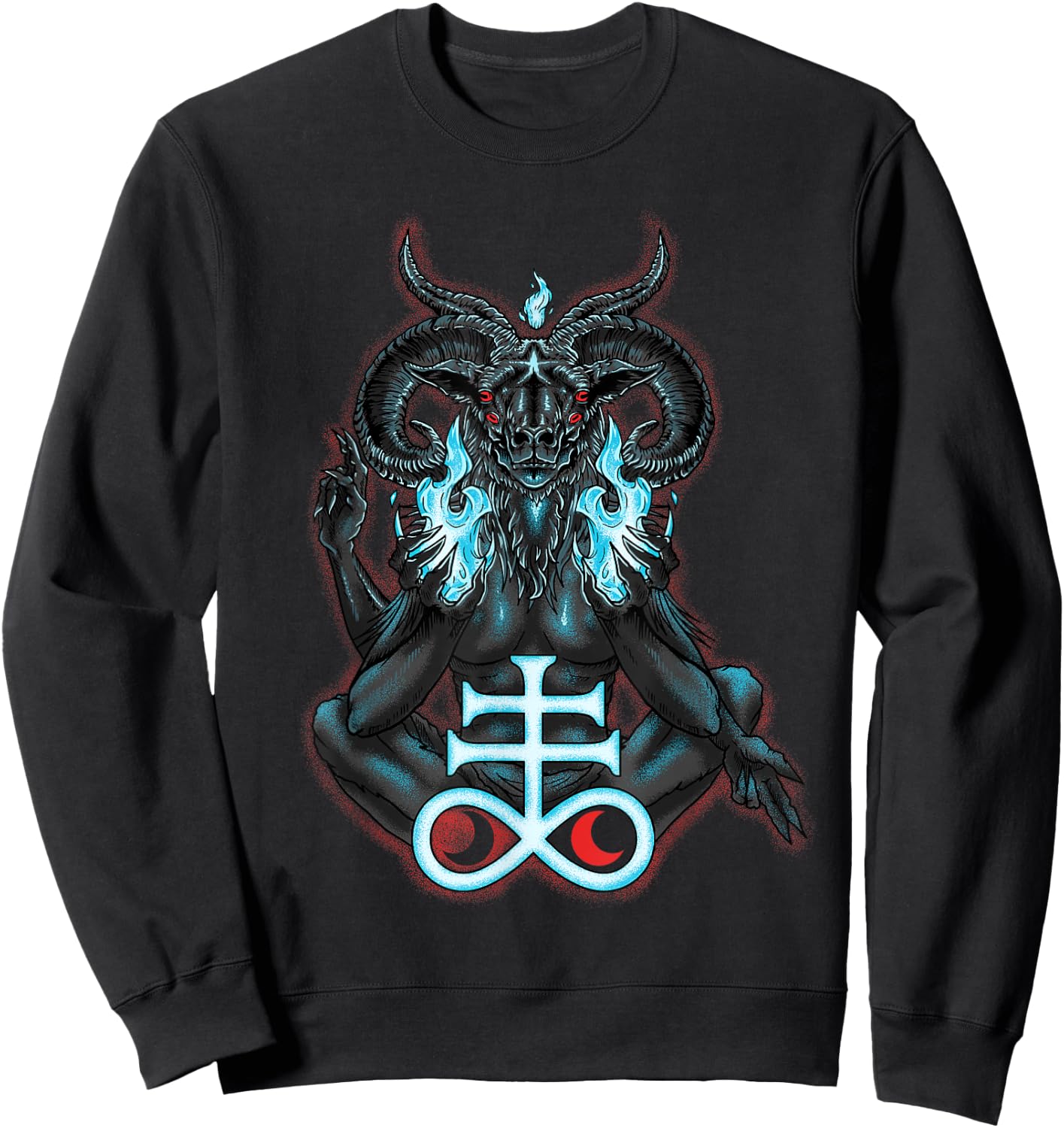 Sigil of Baphomet Satanic Lucifer Sweatshirt - Sweatshirt | Black