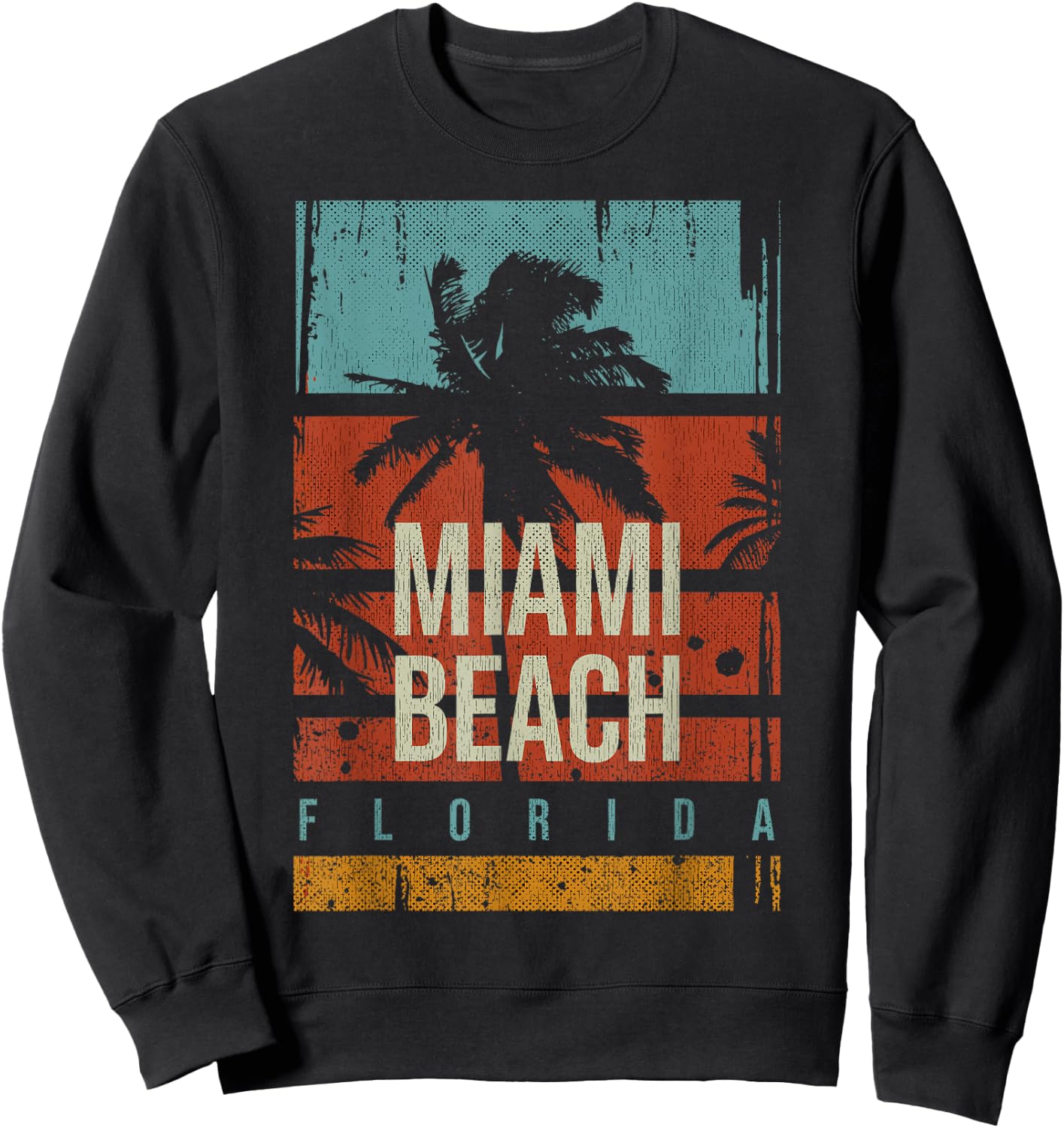 Miami Beach Urlaubssouvenir 80er Jahre Miami Beach Sweatshirt - Sweatshirt | Black