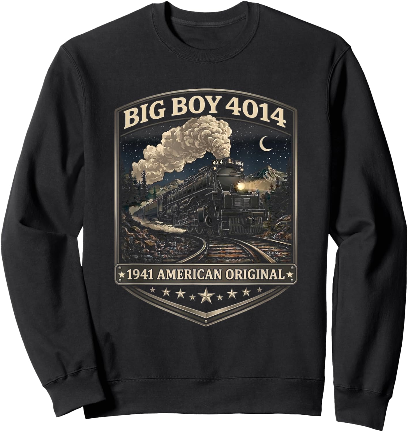 Big Boy 4014 Train Engineer Steam Train Conductor American Sweatshirt - Sweatshirt | Black