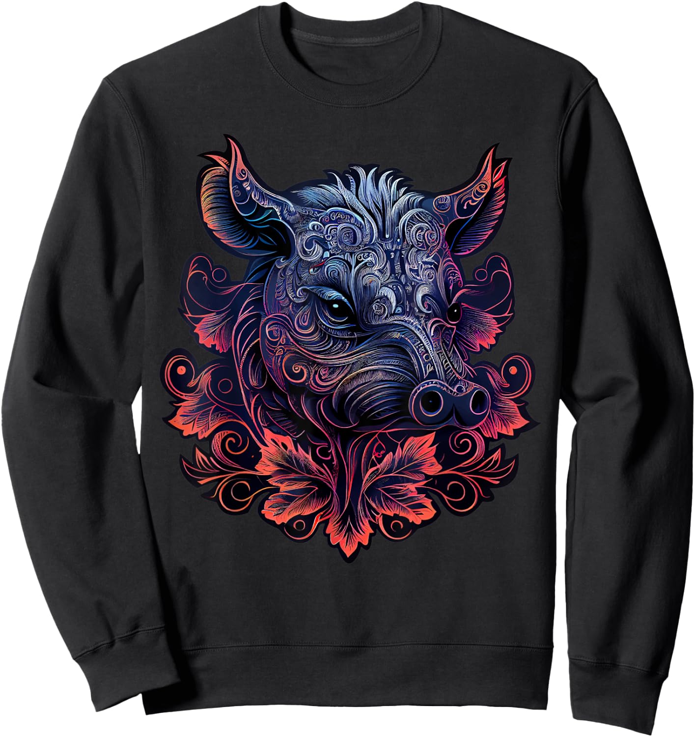 Chinese Lunar New Year Zodiac Pig Astrology Boar Sweatshirt - Sweatshirt | Black