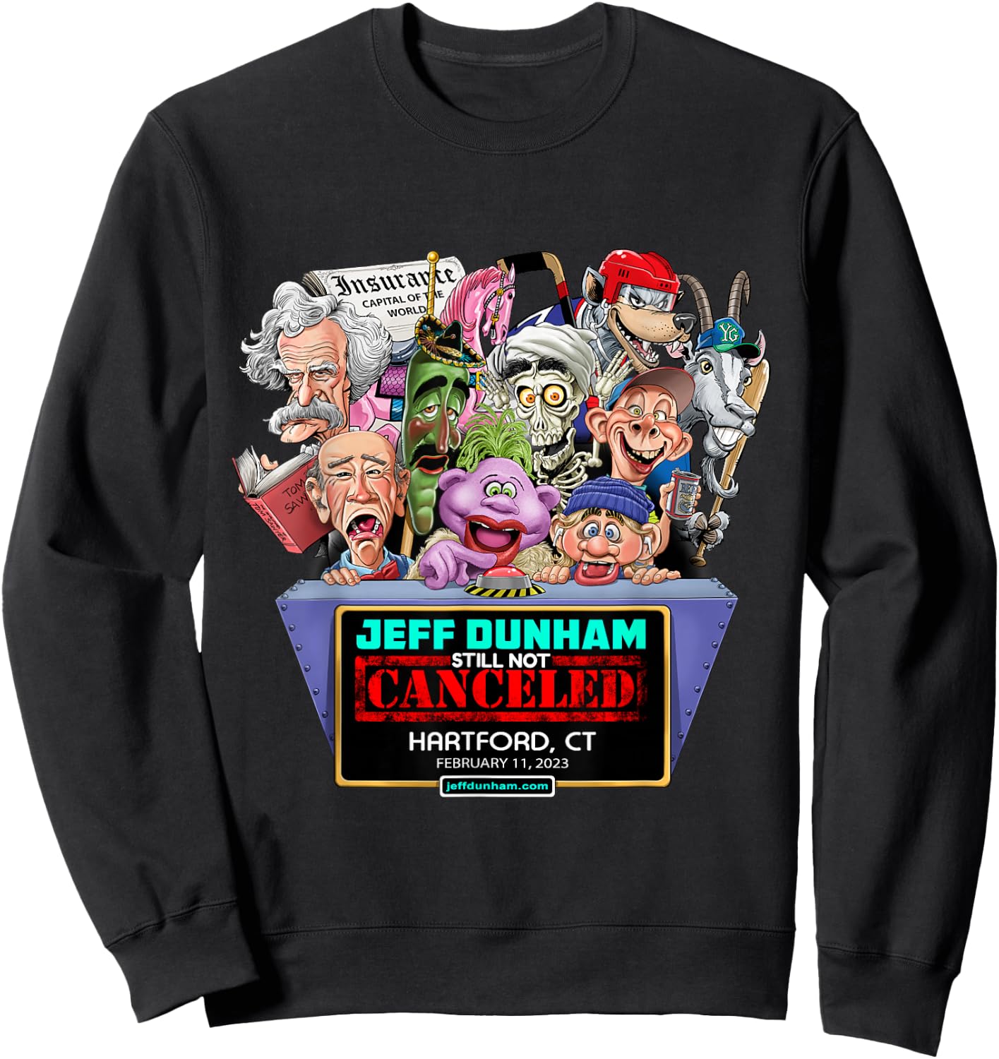 Jeff Dunham Hartford, CT (2023) Sweatshirt - Sweatshirt | Black