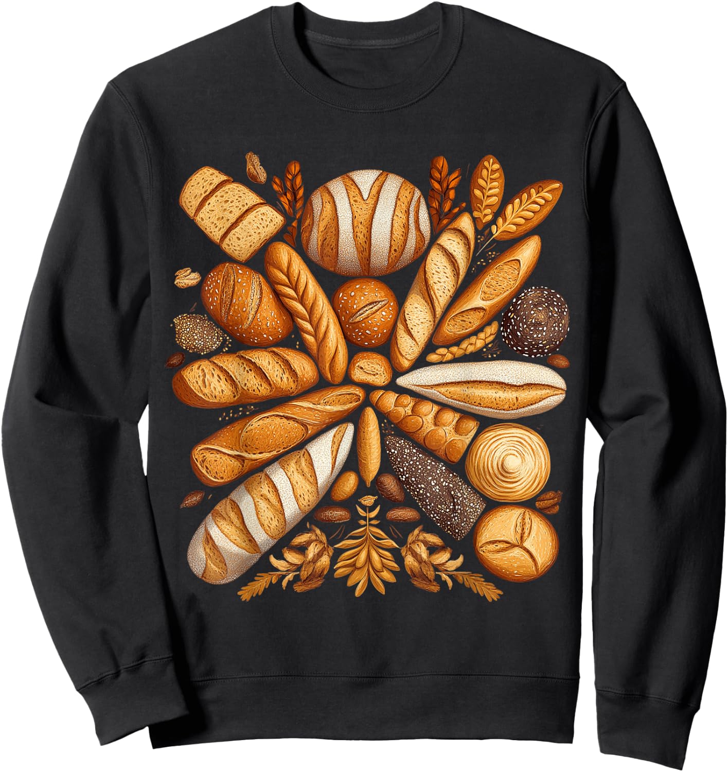 Artistic Arrangement of Bread Design Bakery Sweatshirt - Sweatshirt | Black