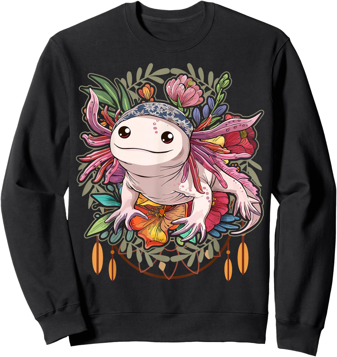 Axolotl Shirt Axolotl Shirts For Girls Women Boho Axolotl Sweatshirt - Sweatshirt | Black