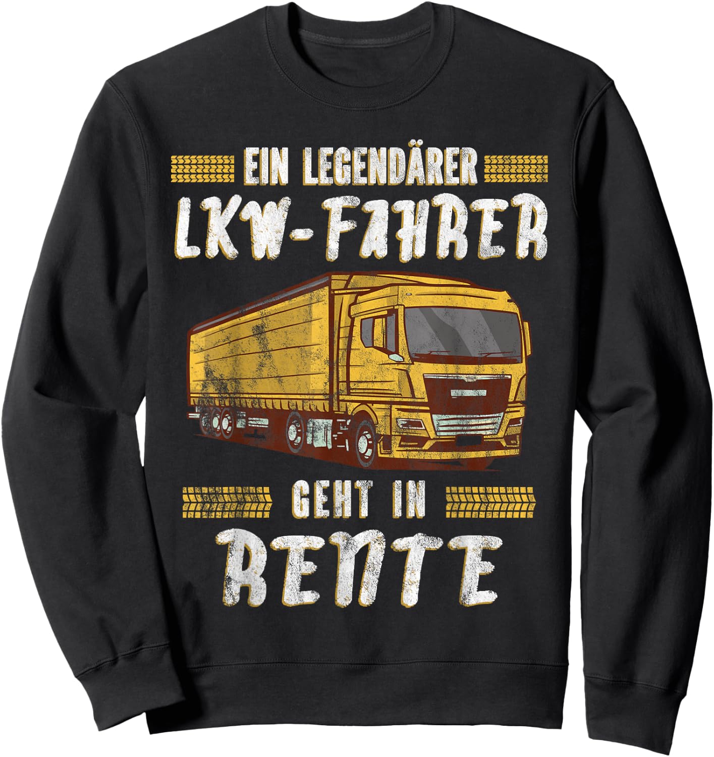 Männer Geschenk für LKW Fahrer zum Ruhestand Rentner Trucker Ein Legendärer LKW-Fahrer Geht In Rente Schwarz Klein Klassisch Trucker Halbarm Sweatshirt - Sweatshirt | Black