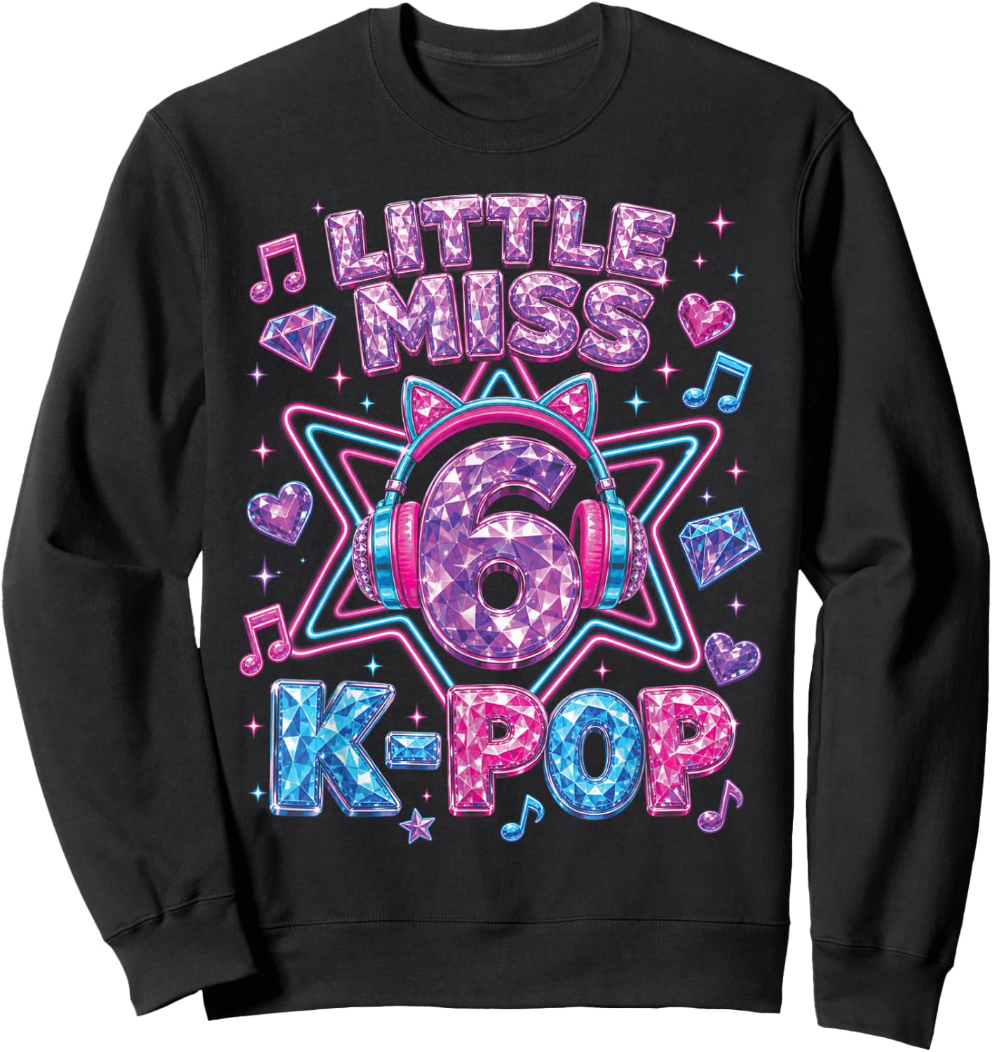 K-Pop 6. Geburtstag Mädchen 6 Jahre alt Mädchen Sweatshirt - Sweatshirt | Black