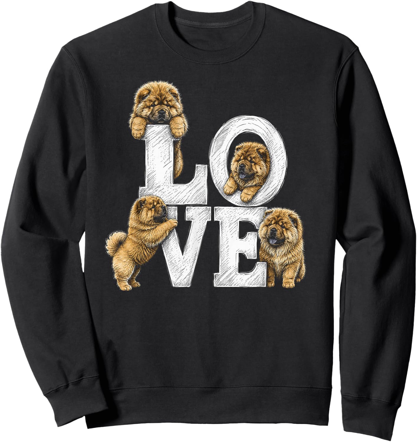 Chow Chow Love Artwork Design Sweatshirt - Sweatshirt | Black