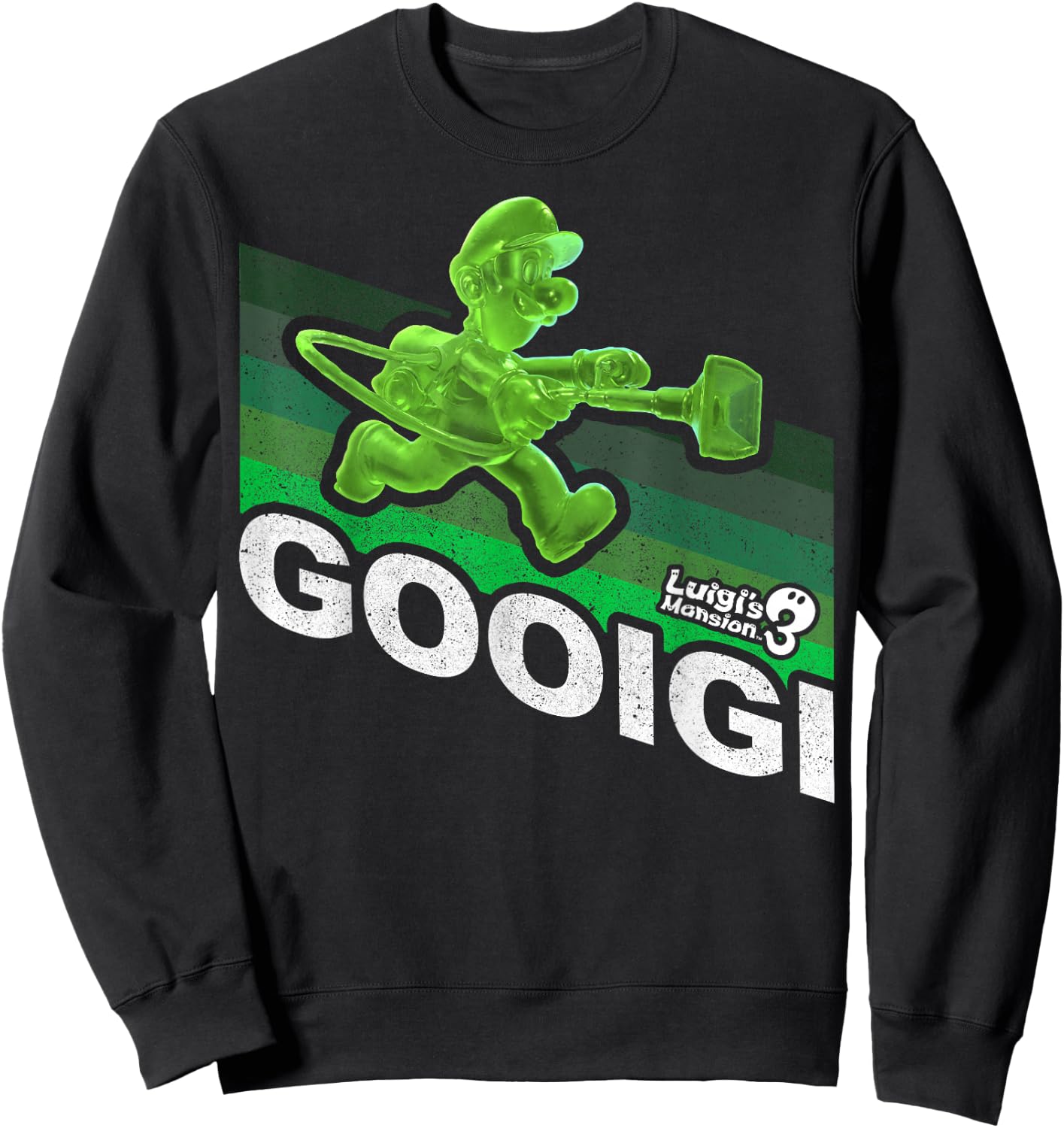 Luigi's Mansion 3 Gooigi Retro Line Sweatshirt - Sweatshirt | Black