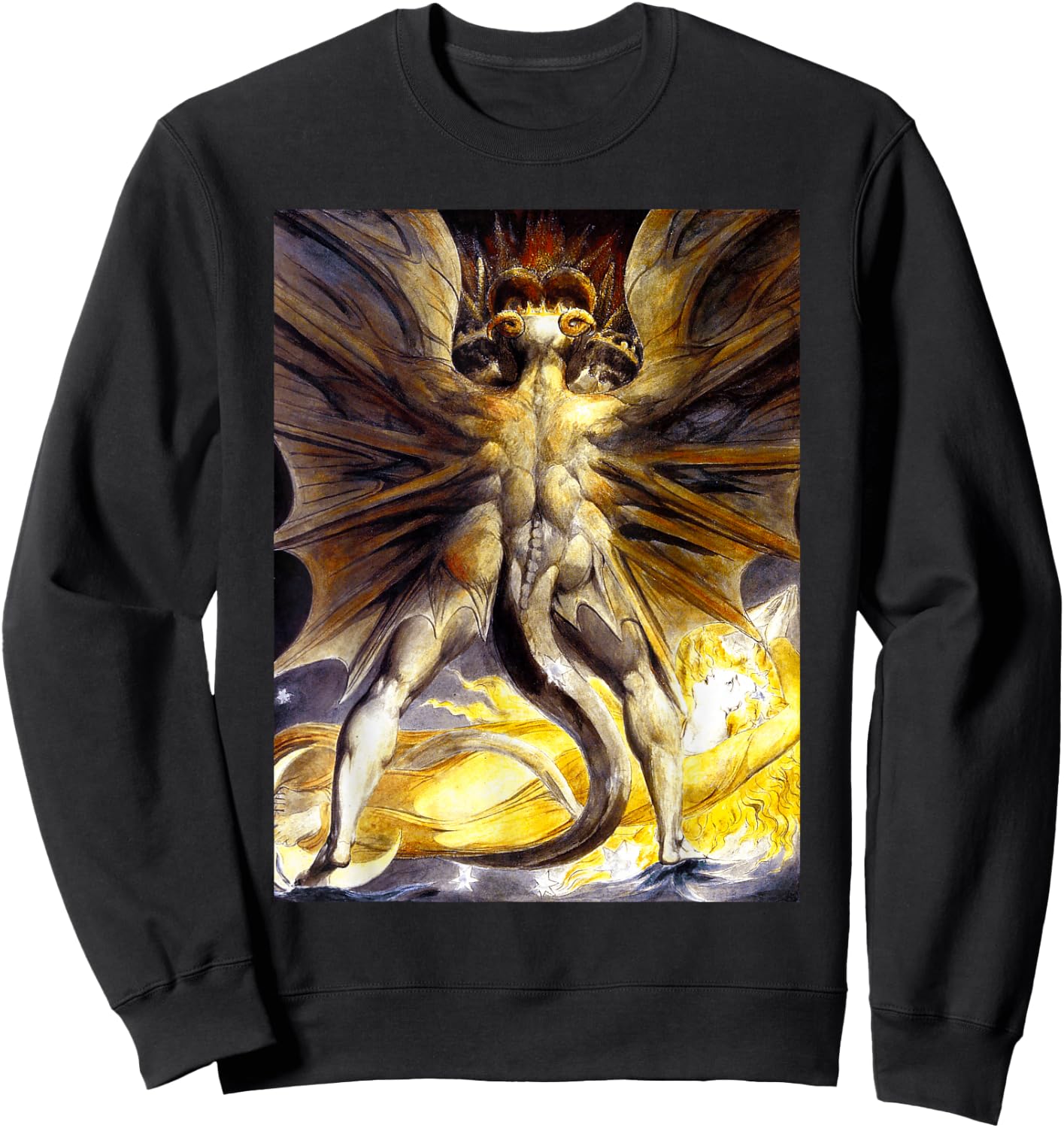 The Red Dragon and the Woman William Blake Romanticism Art Sweatshirt - Sweatshirt | Black