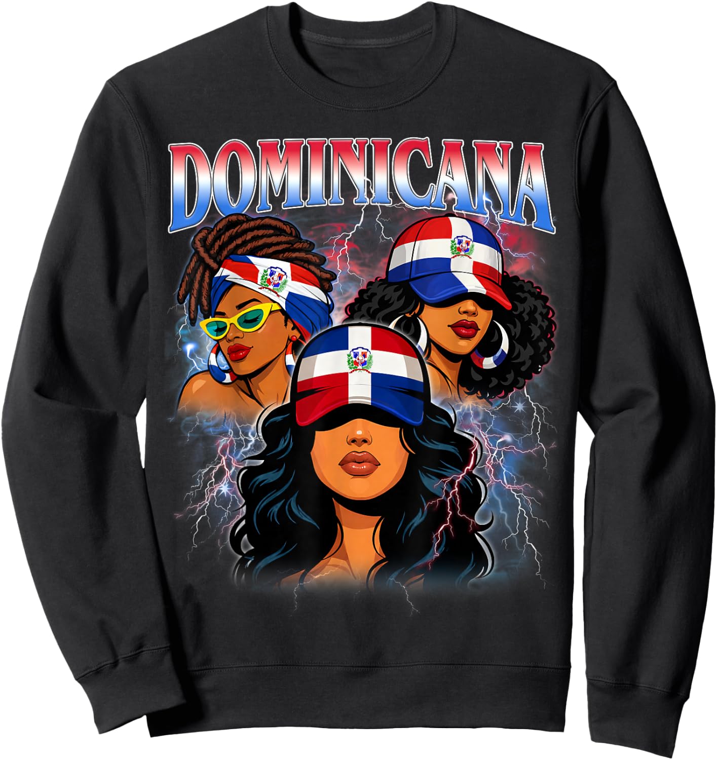 Dominican Republic Flag Hispanic Heritage Girl Sweatshirt - Sweatshirt | Black