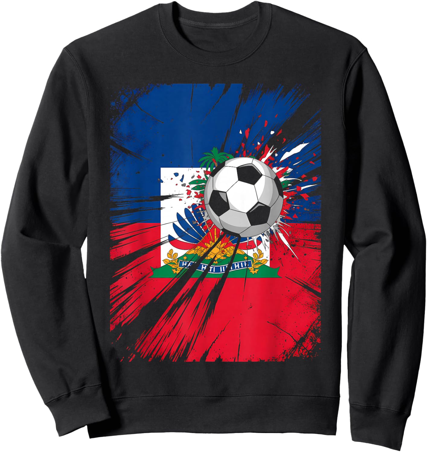 Proud Haiti National Flag Pride Sweatshirt - Sweatshirt | Black